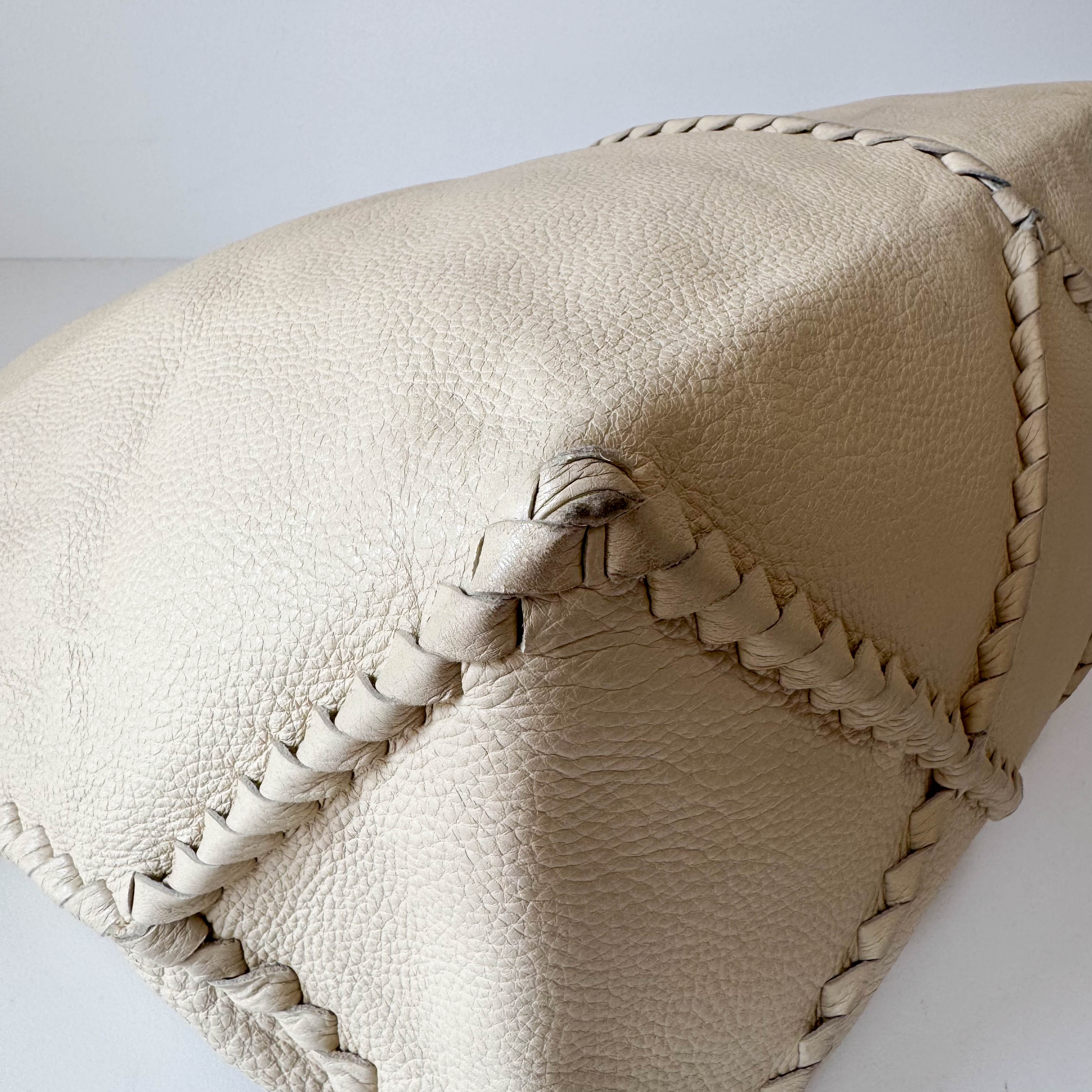 Beige Leather Hobo