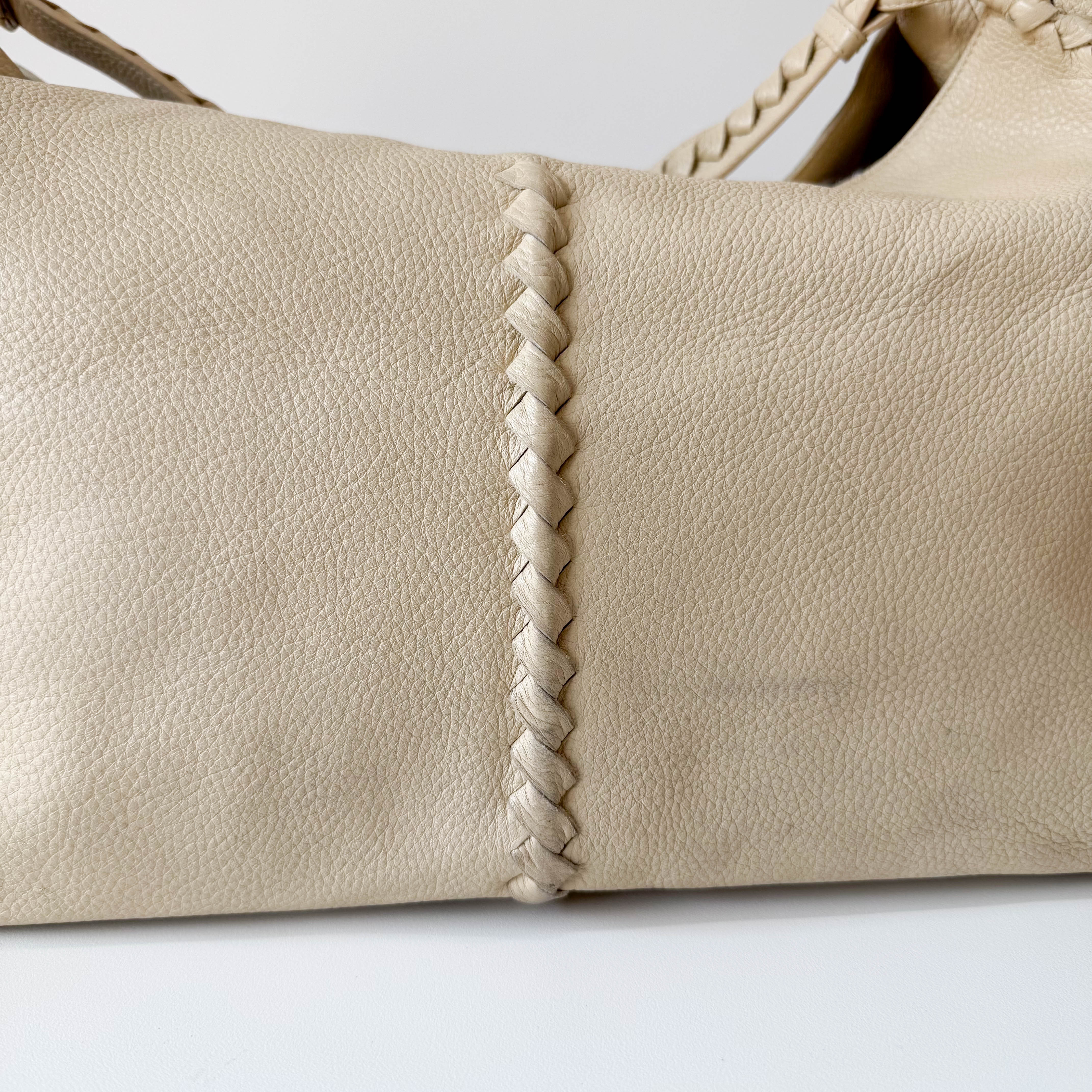Beige Leather Hobo