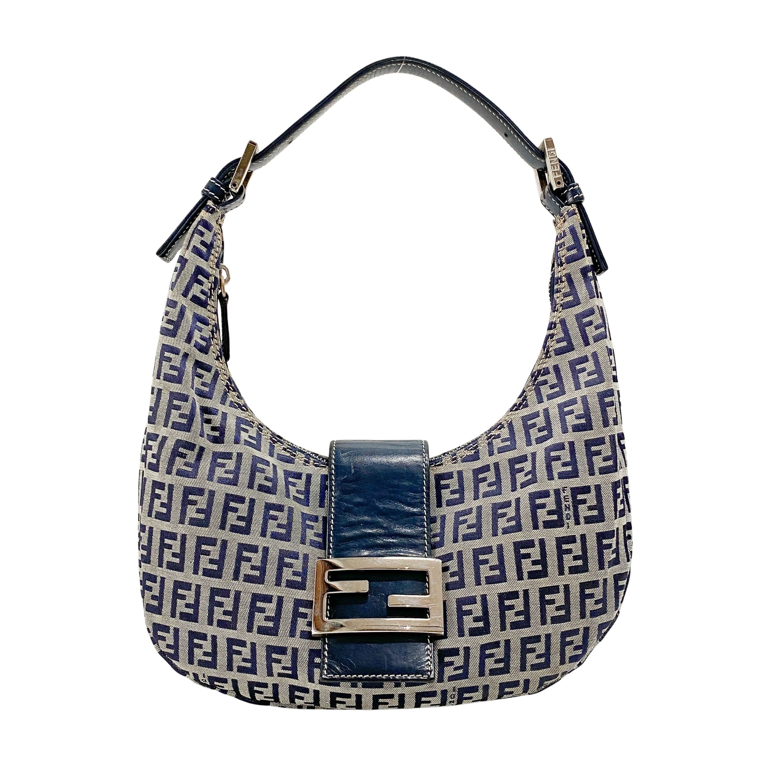 Zucca Mini Navy Hobo Shoulder Bag