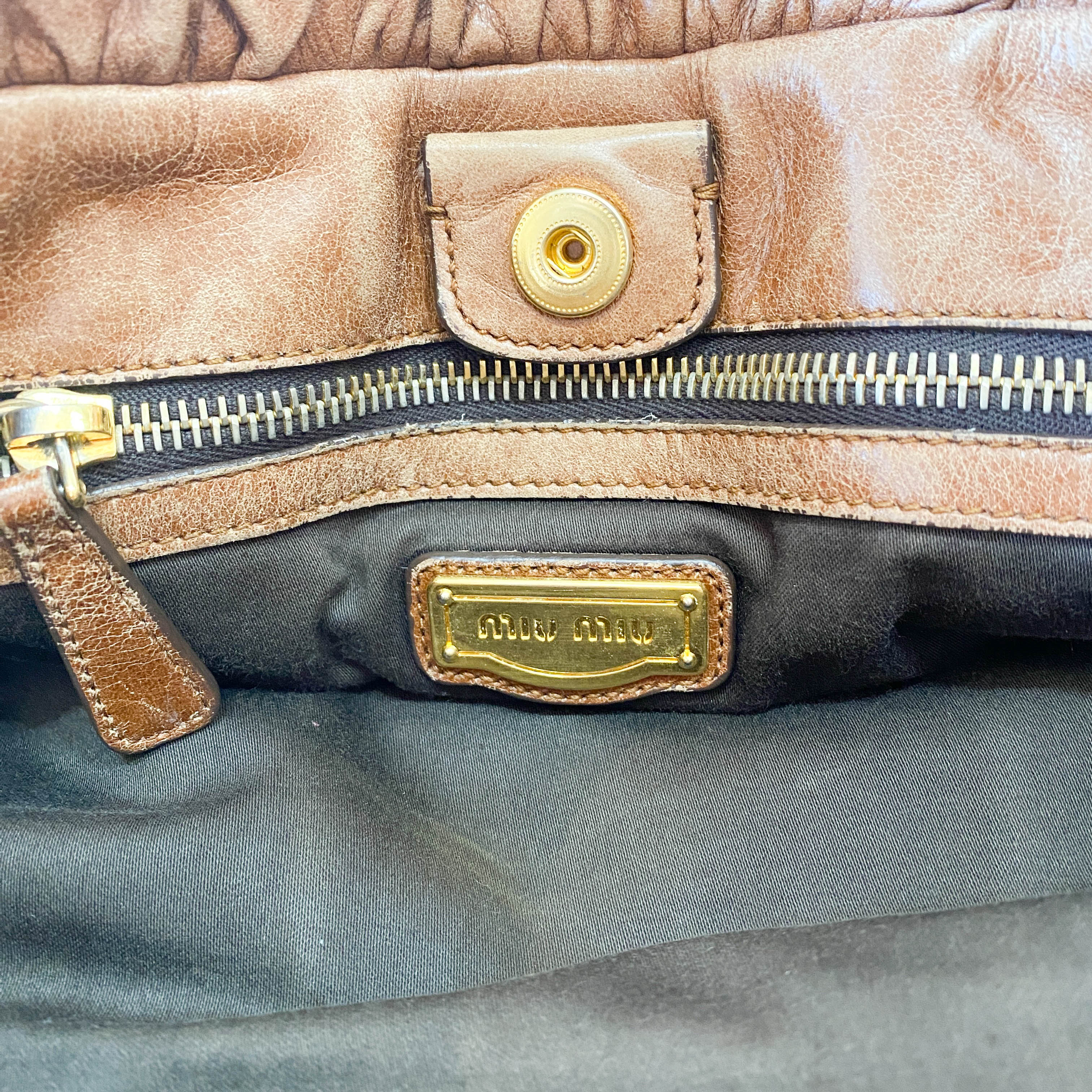 Vitello Brown Leather Handle Bag