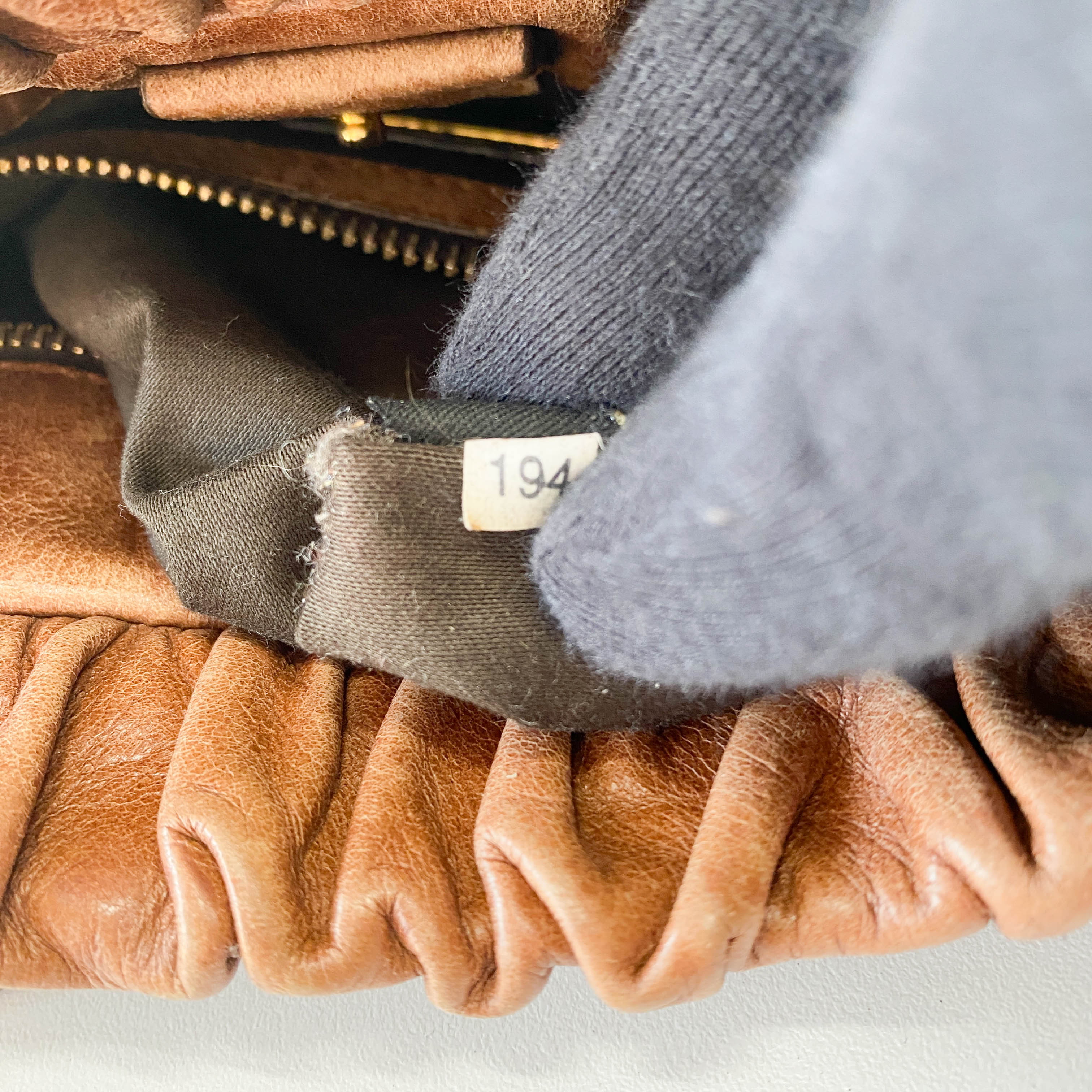 Vitello Brown Leather Handle Bag