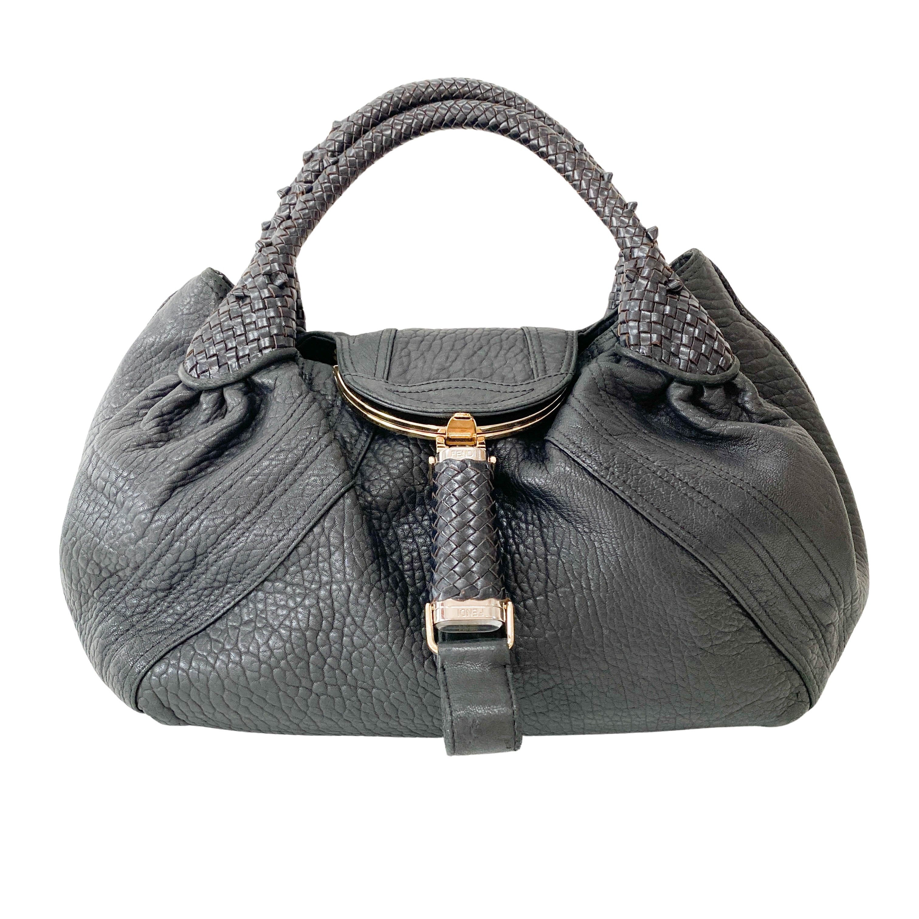 Spy Black Leather Shoulder Bag