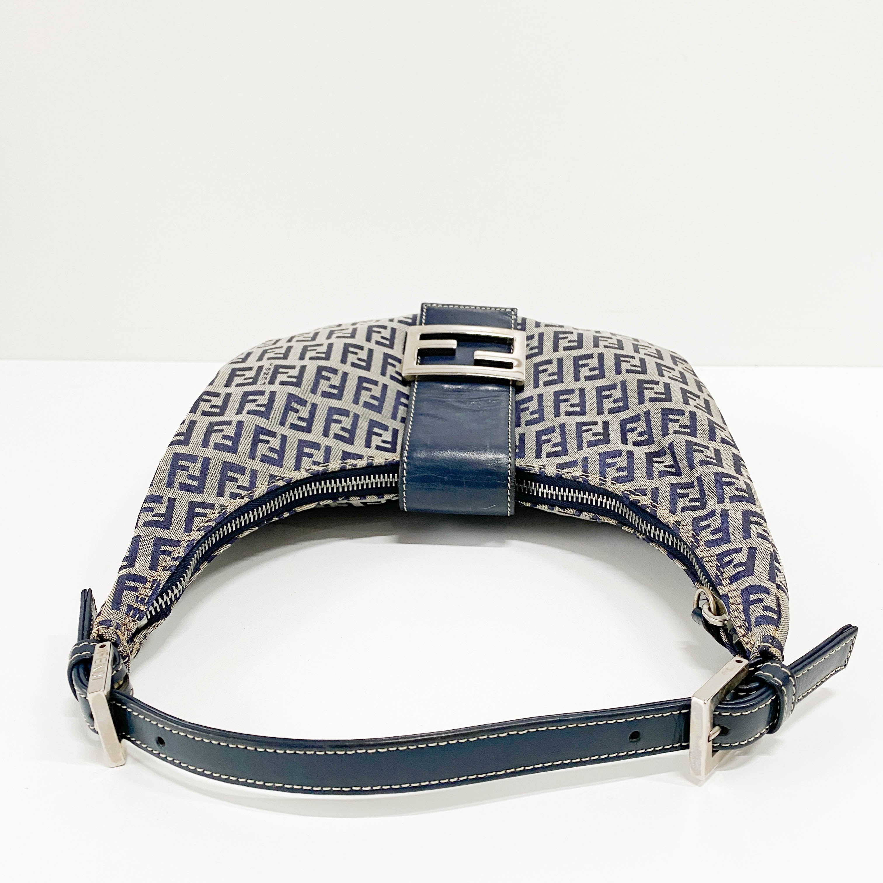 Zucca Mini Navy Hobo Shoulder Bag