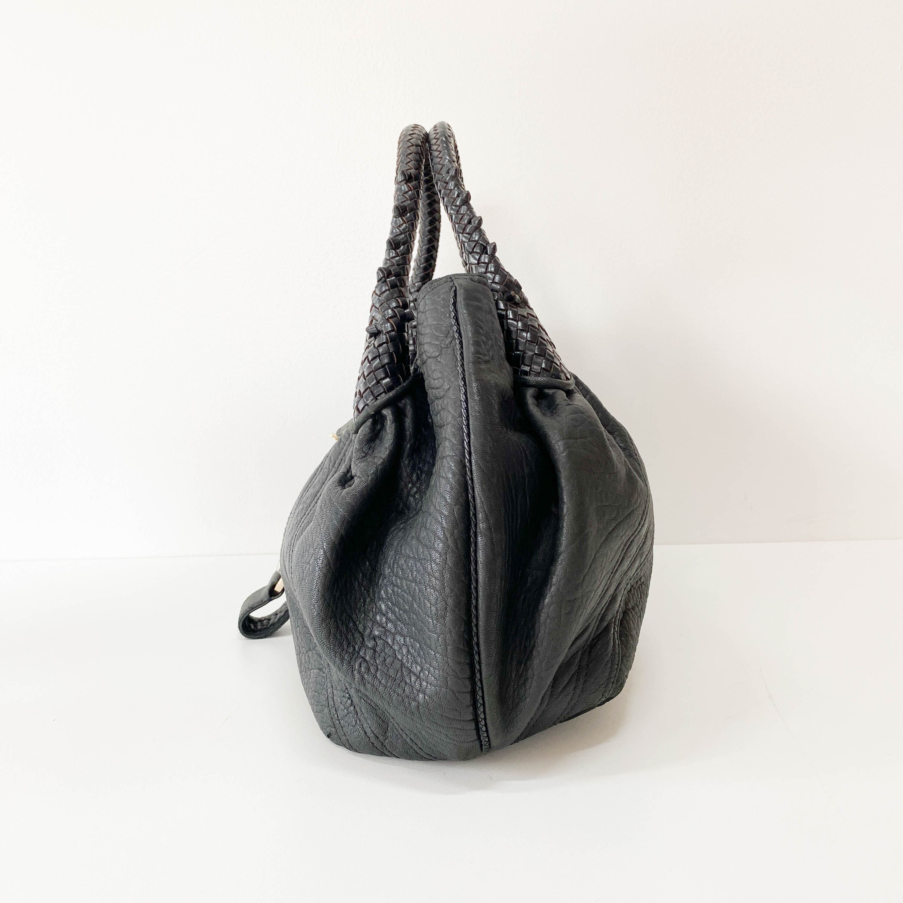 Spy Black Leather Shoulder Bag