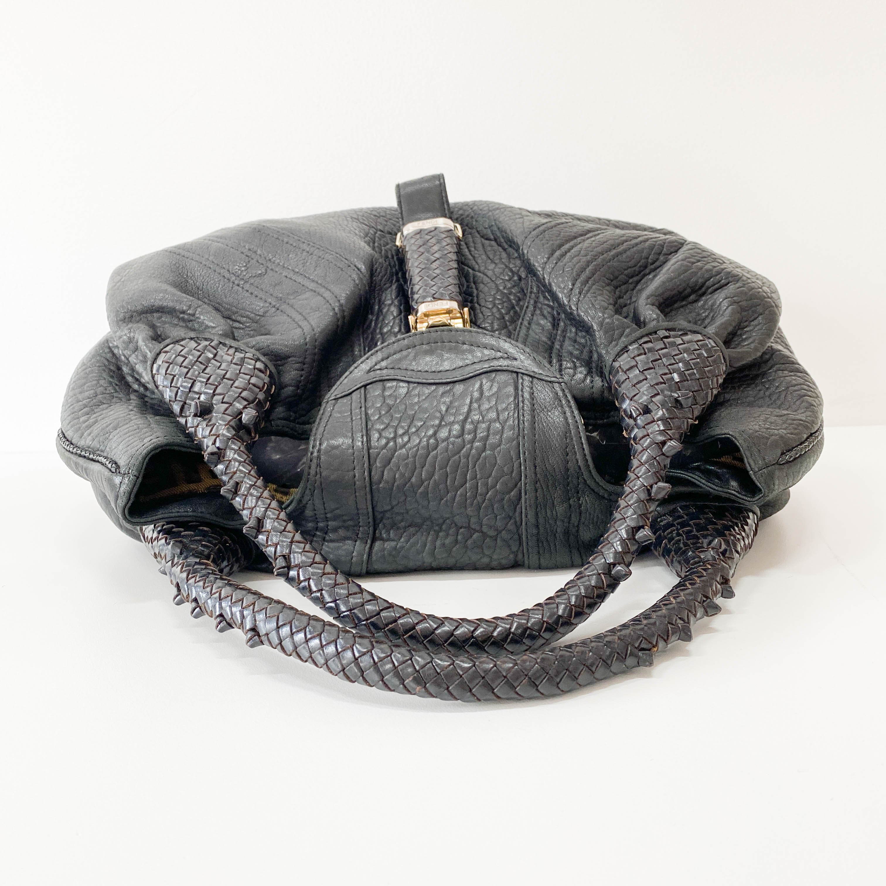 Spy Black Leather Shoulder Bag