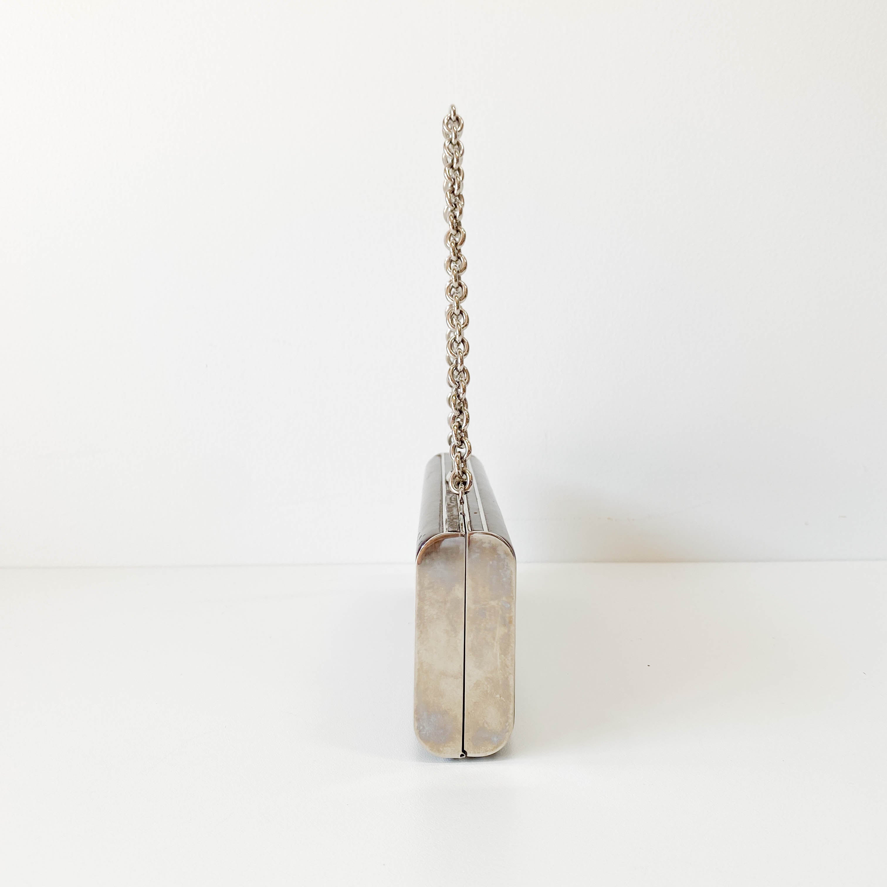 Archive Green Patent Leather Chain Shoulder Bag