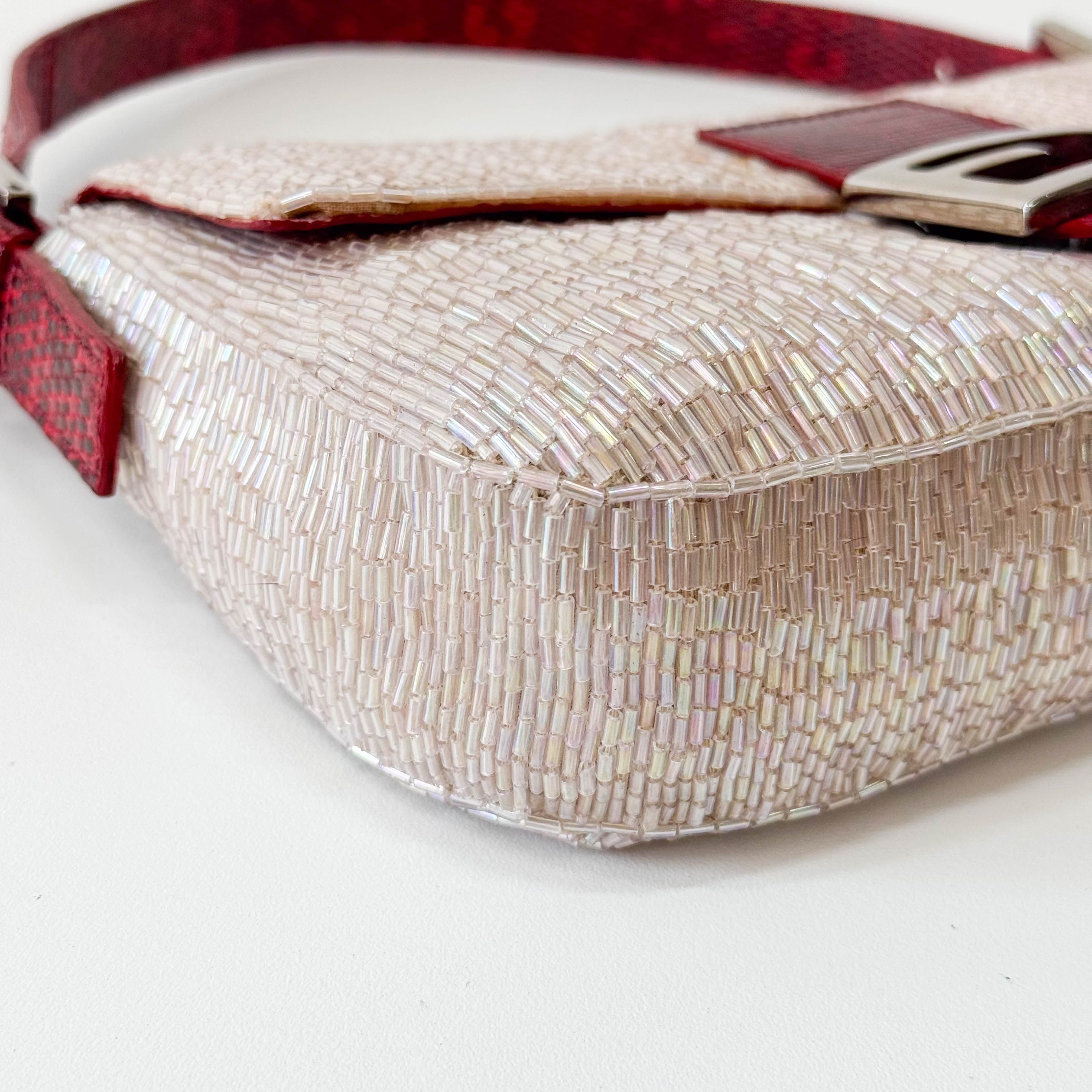 Baguette Pink Beaded Shoulder Bag