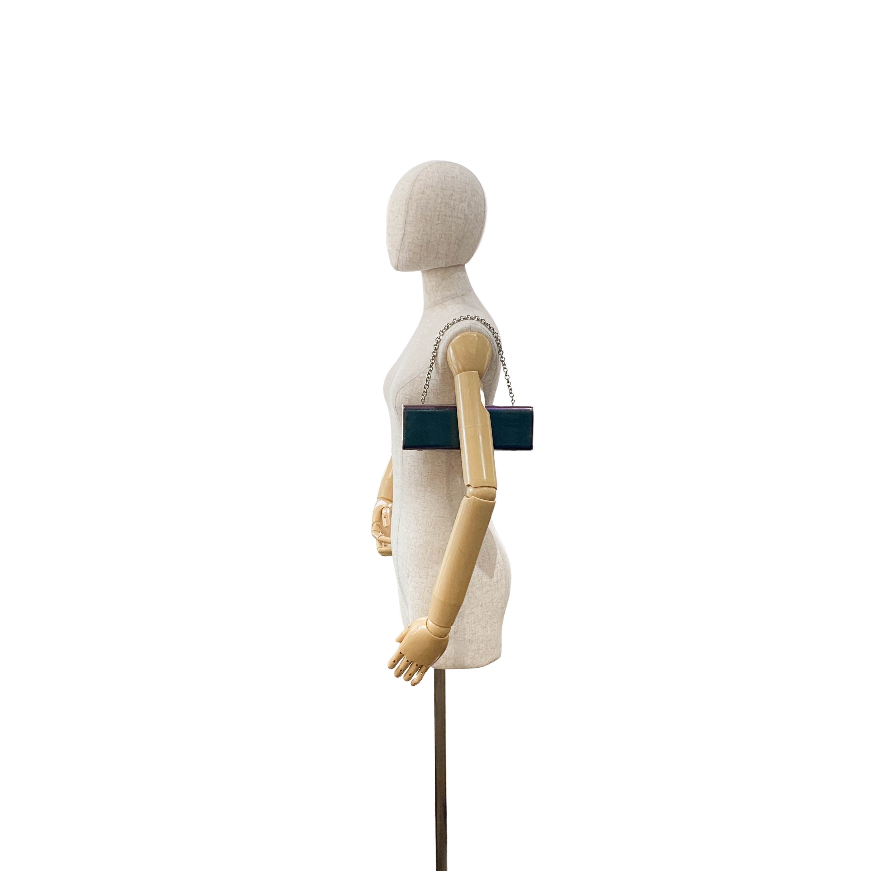 Archive Green Patent Leather Chain Shoulder Bag