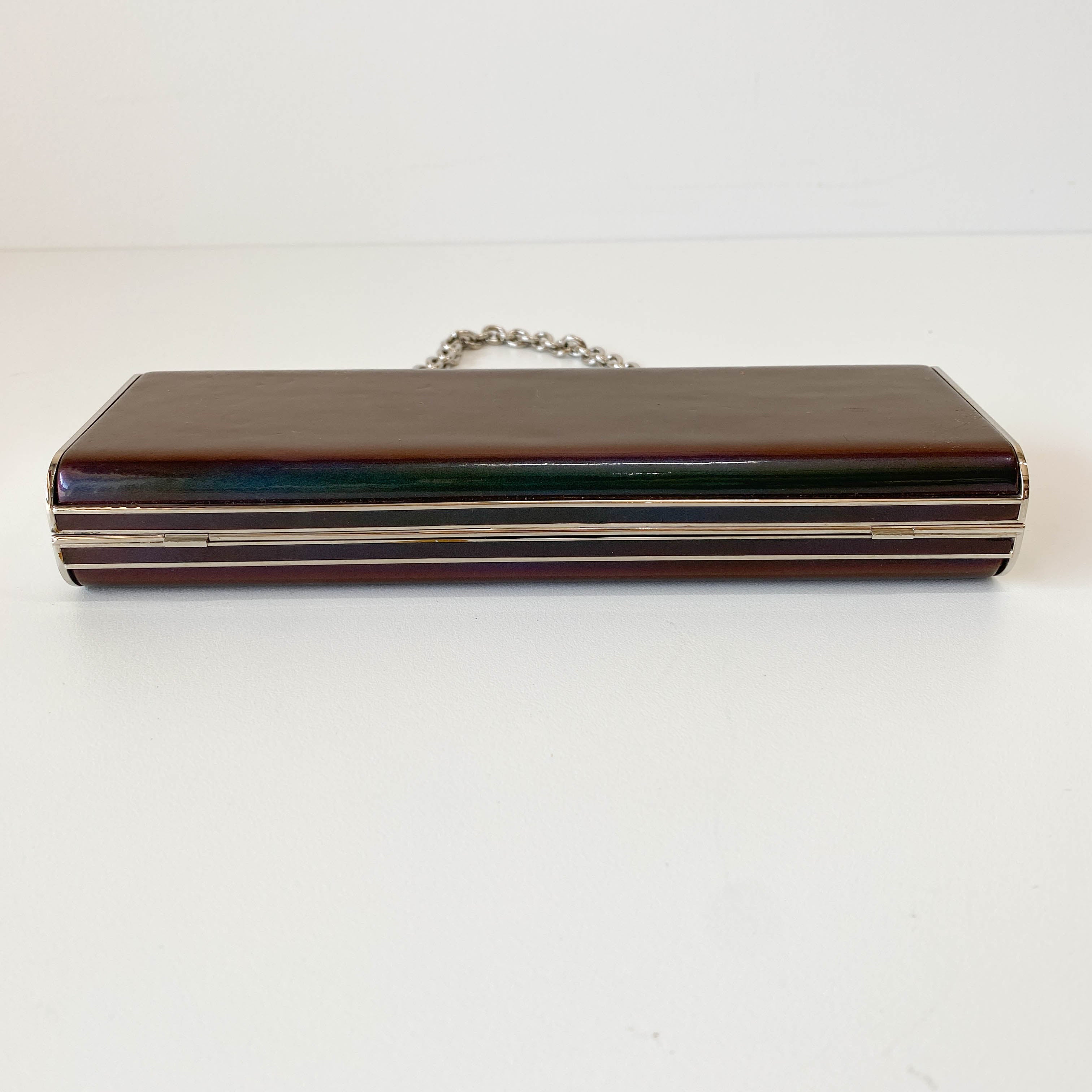 Archive Green Patent Leather Chain Shoulder Bag