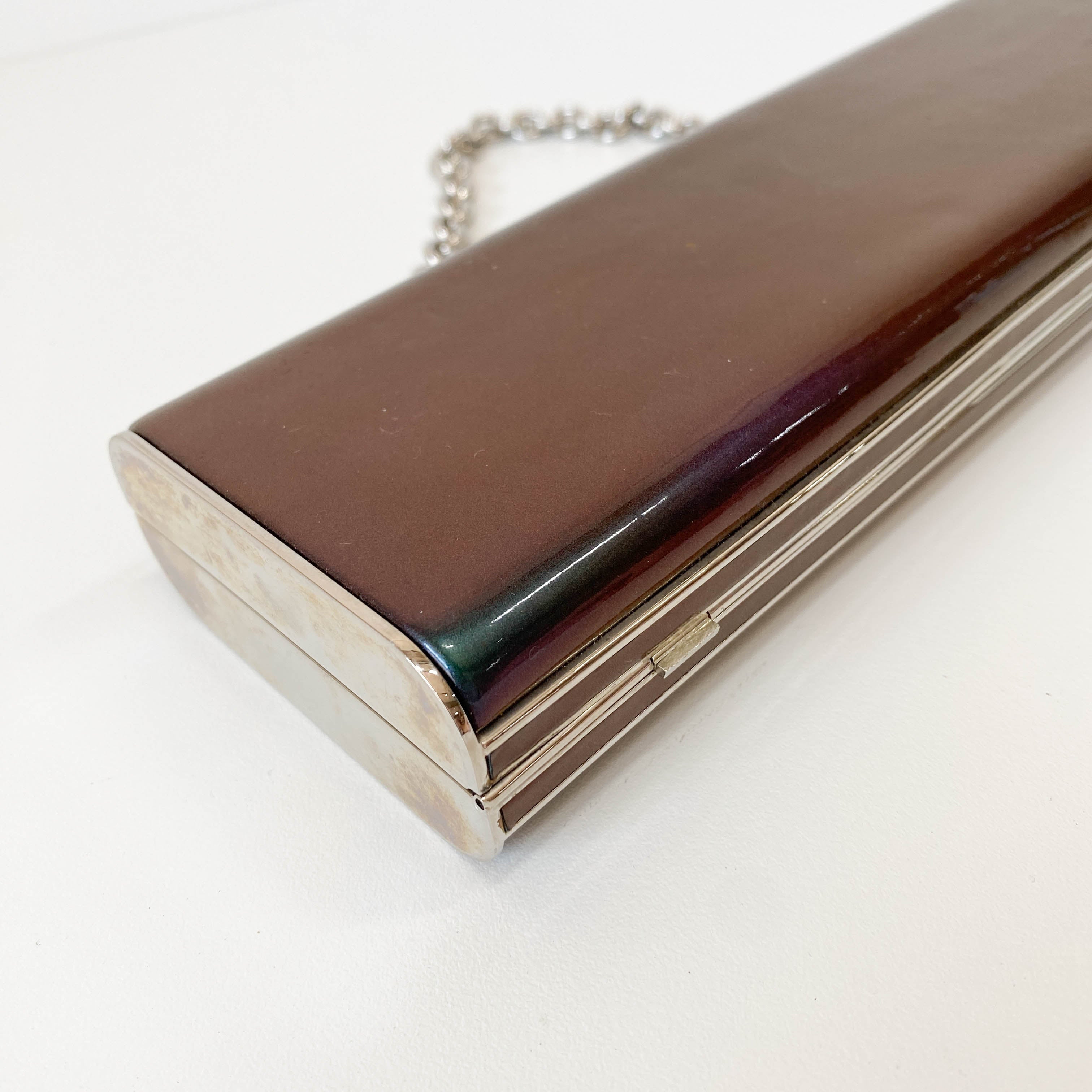 Archive Green Patent Leather Chain Shoulder Bag