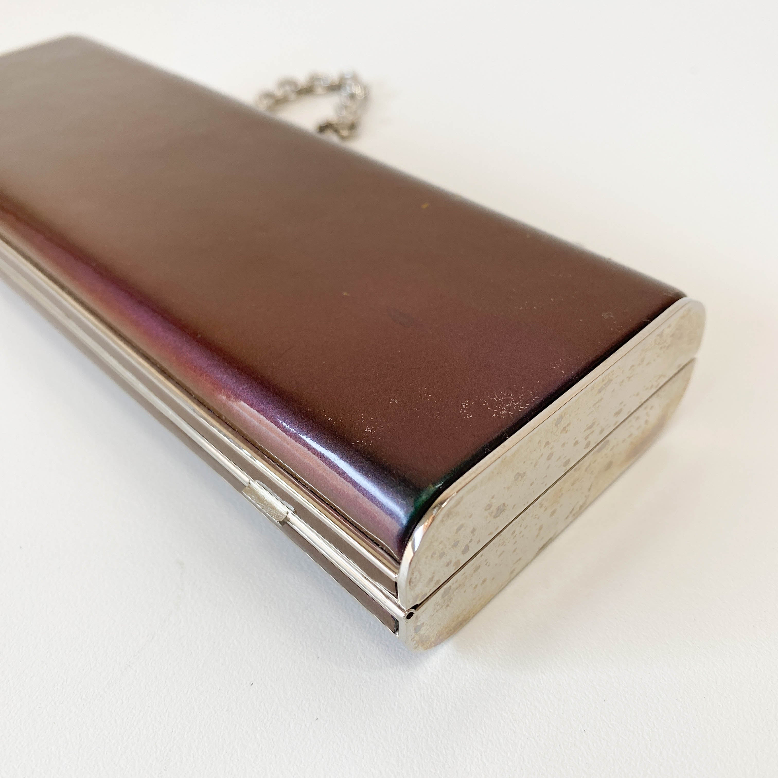 Archive Green Patent Leather Chain Shoulder Bag