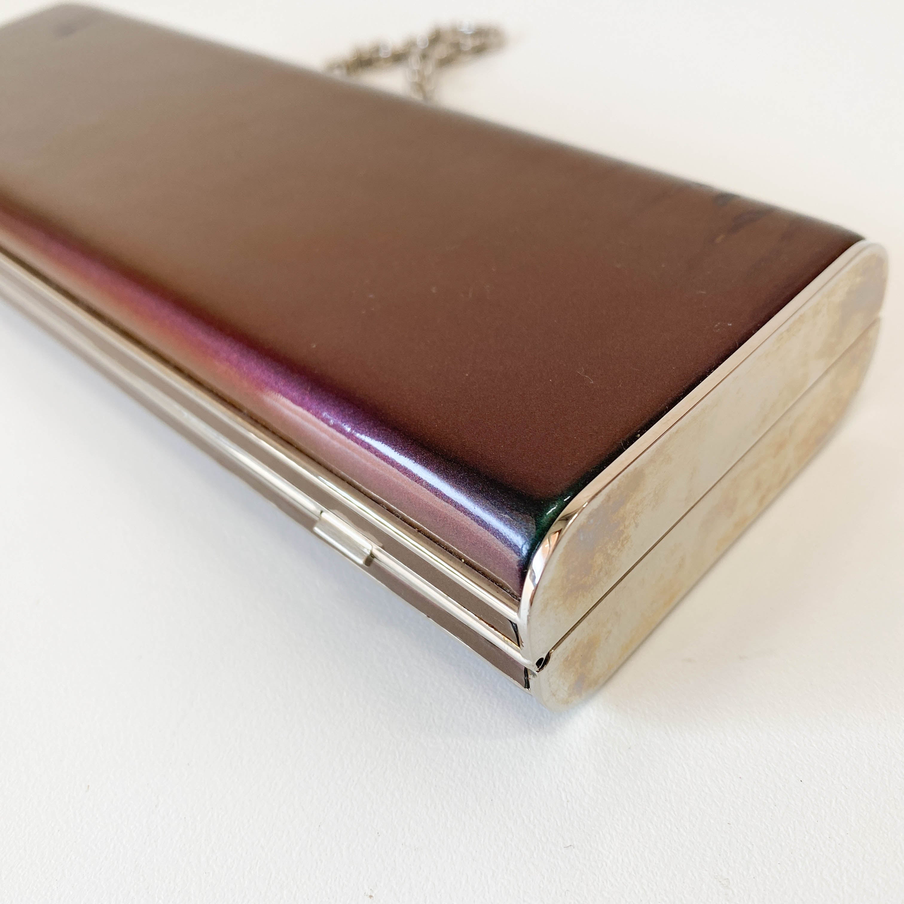 Archive Green Patent Leather Chain Shoulder Bag