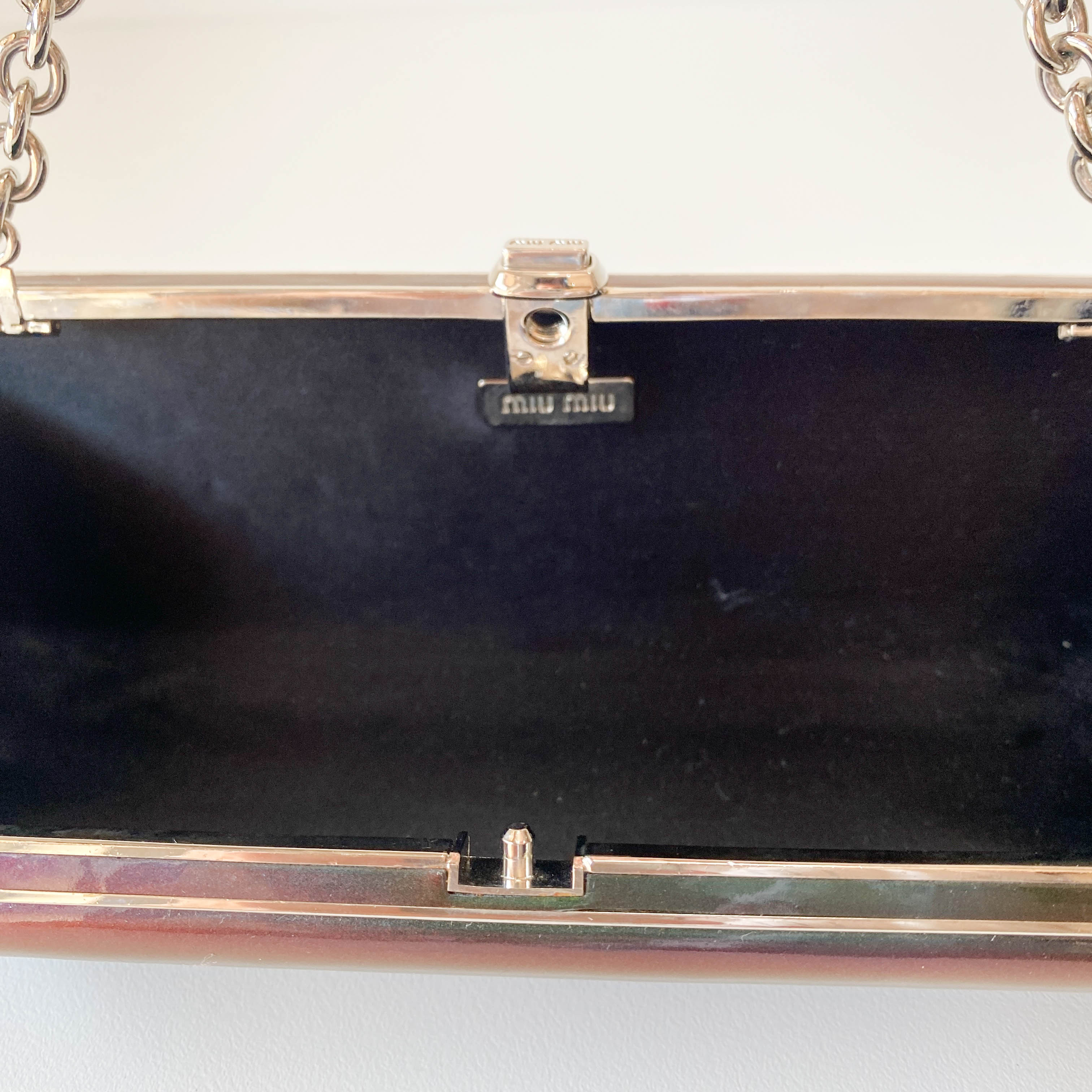 Archive Green Patent Leather Chain Shoulder Bag