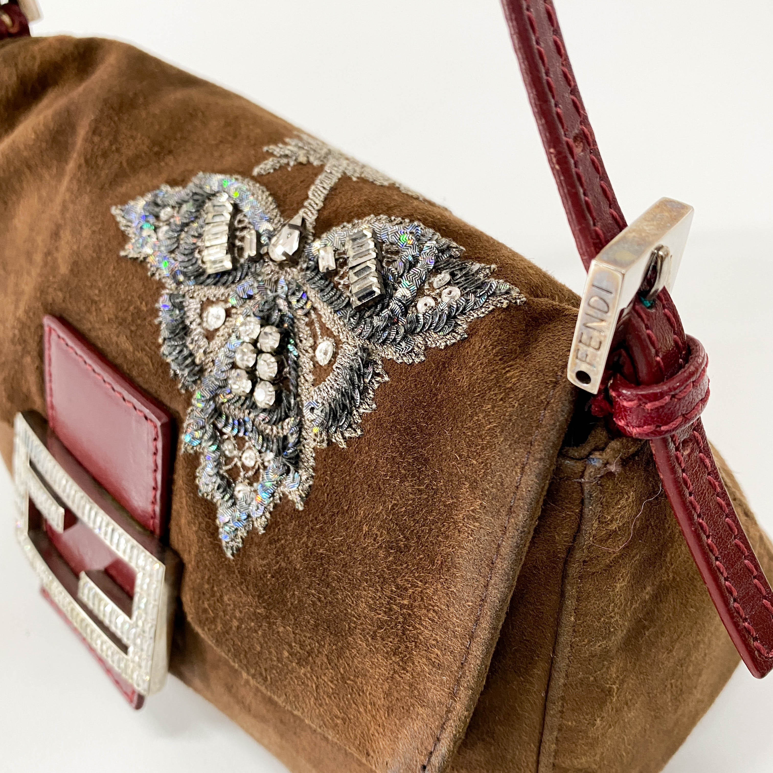 Mini Mamma Baguette Embroidered Shoulder Bag