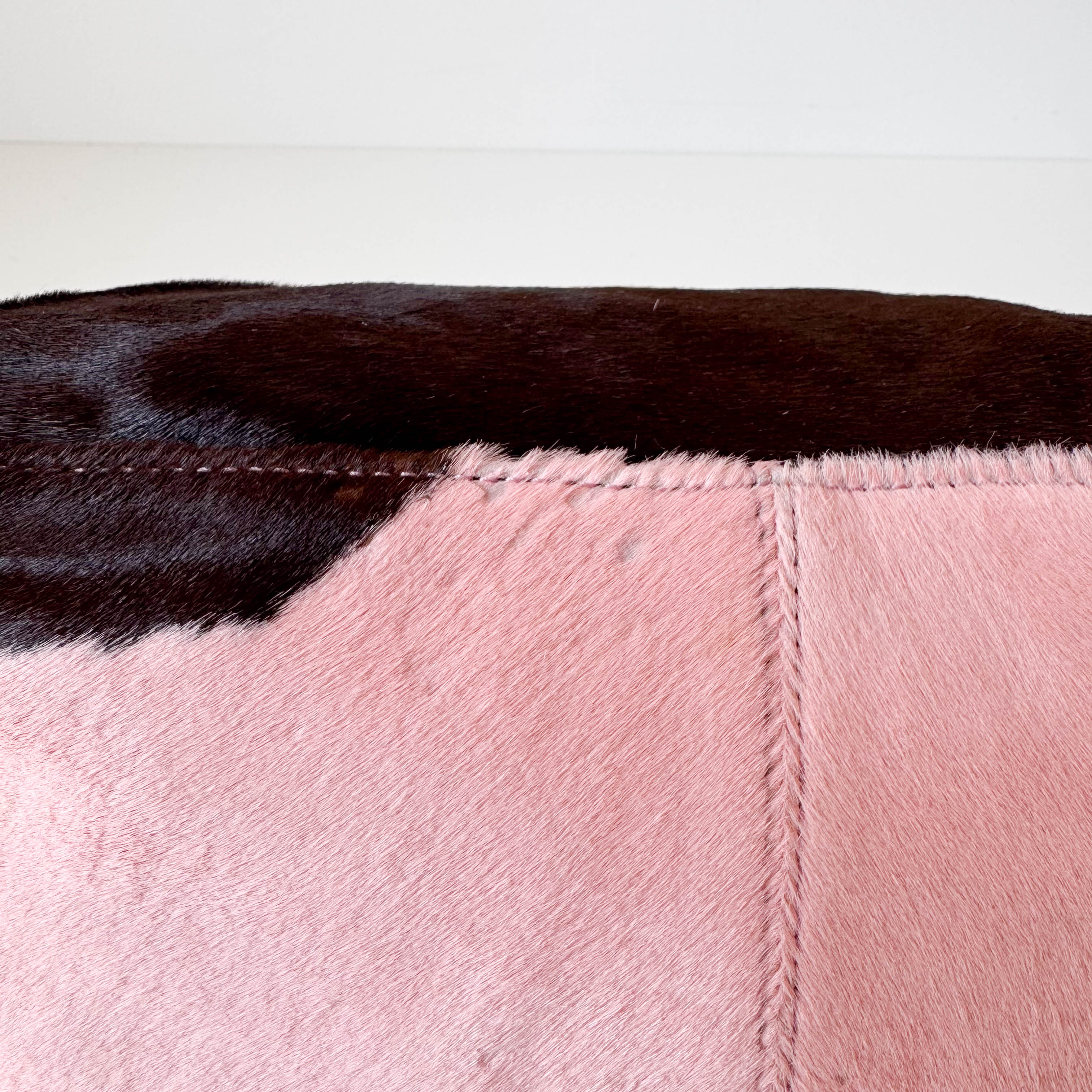 Mamma Baguette Pink Cow Print Pony Hair Shoulder Bag