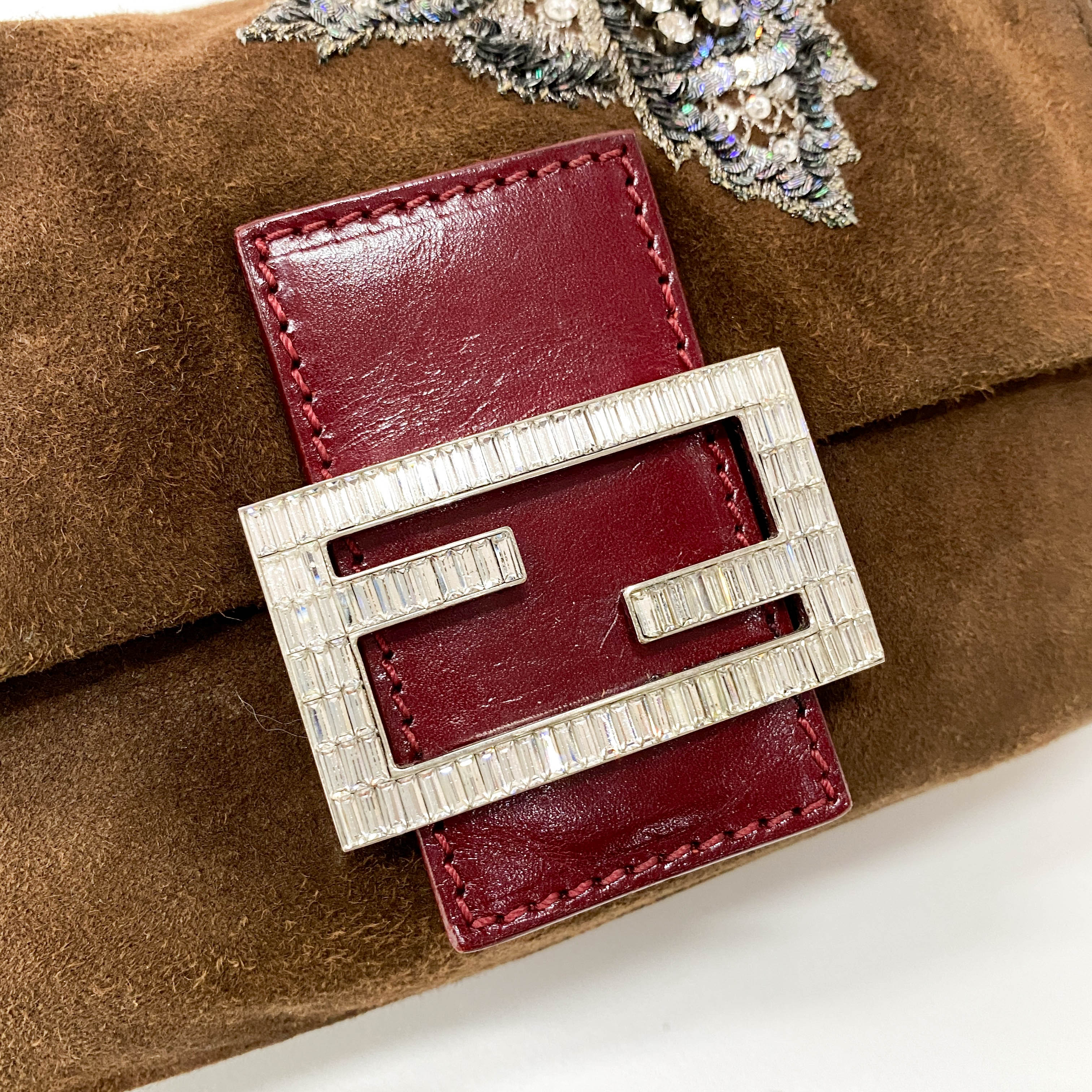 Mini Mamma Baguette Embroidered Shoulder Bag