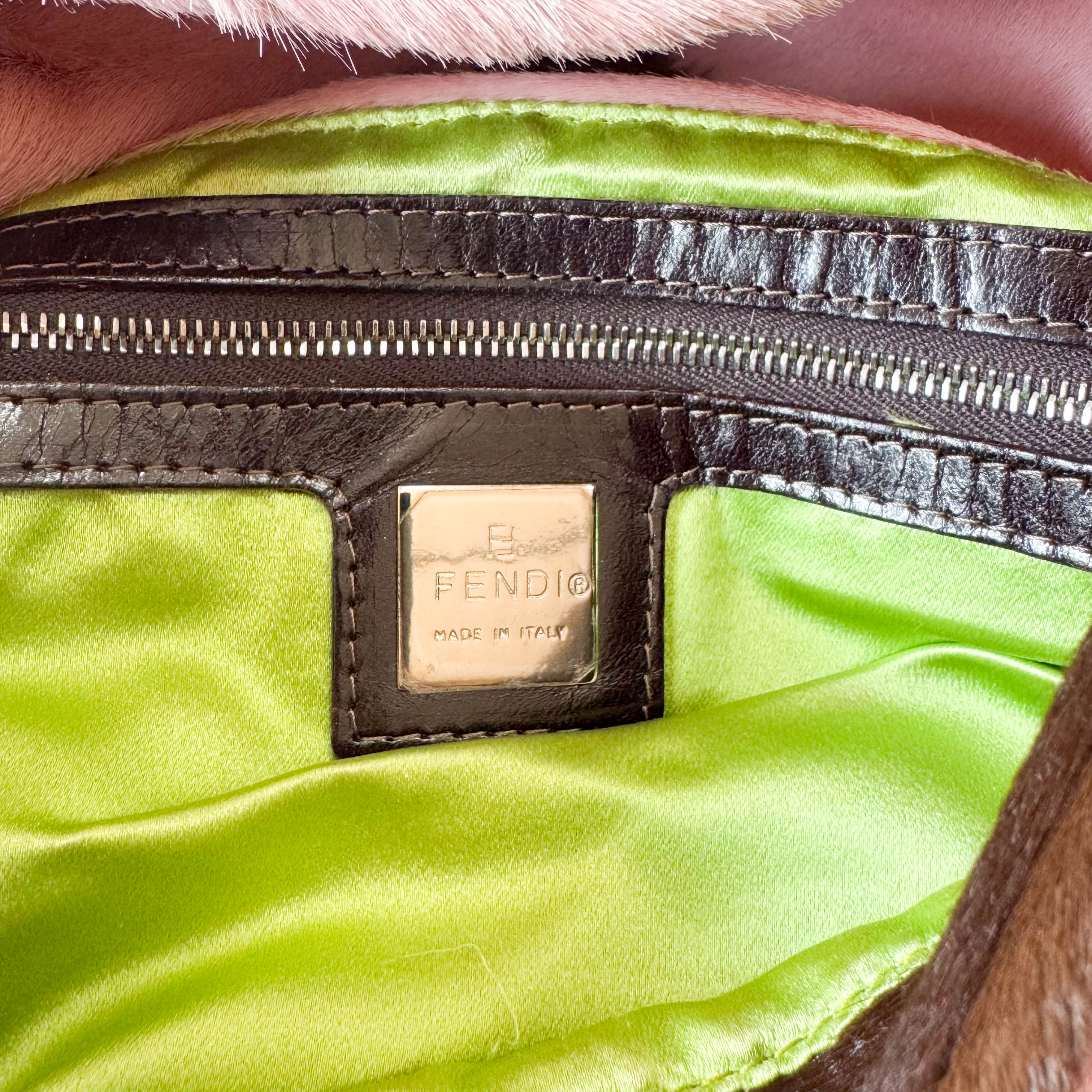 Mamma Baguette Pink Cow Print Pony Hair Shoulder Bag