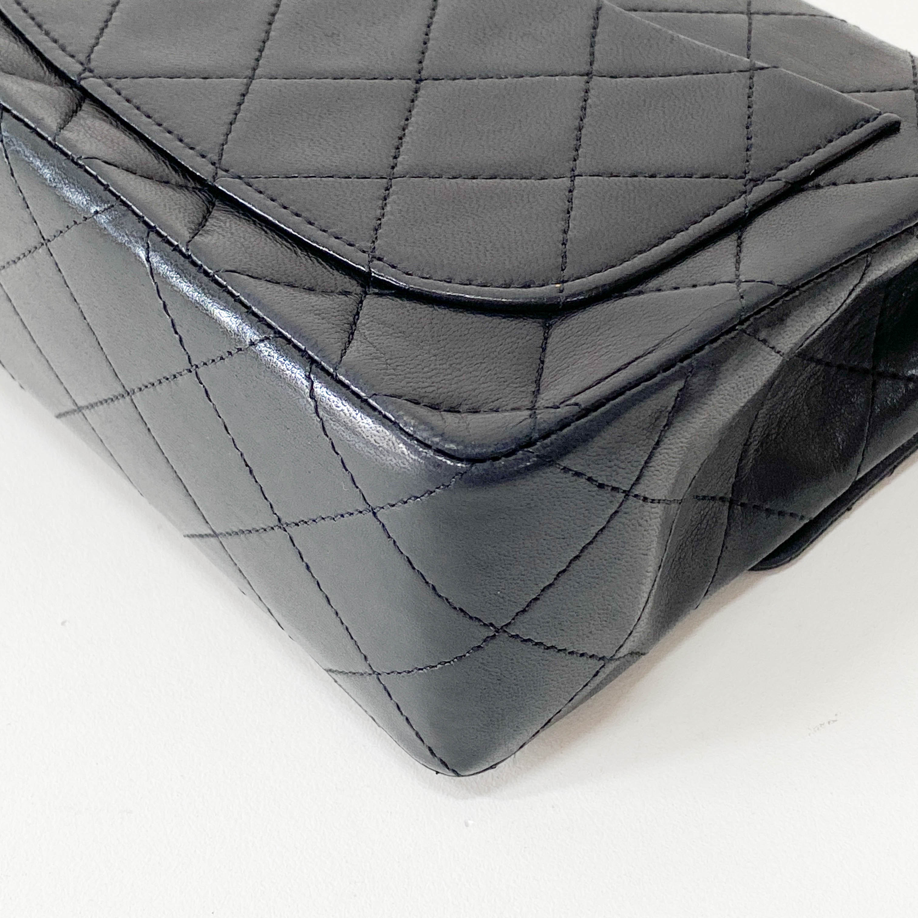 Matelassé Small Black Leather Shoulder Bag