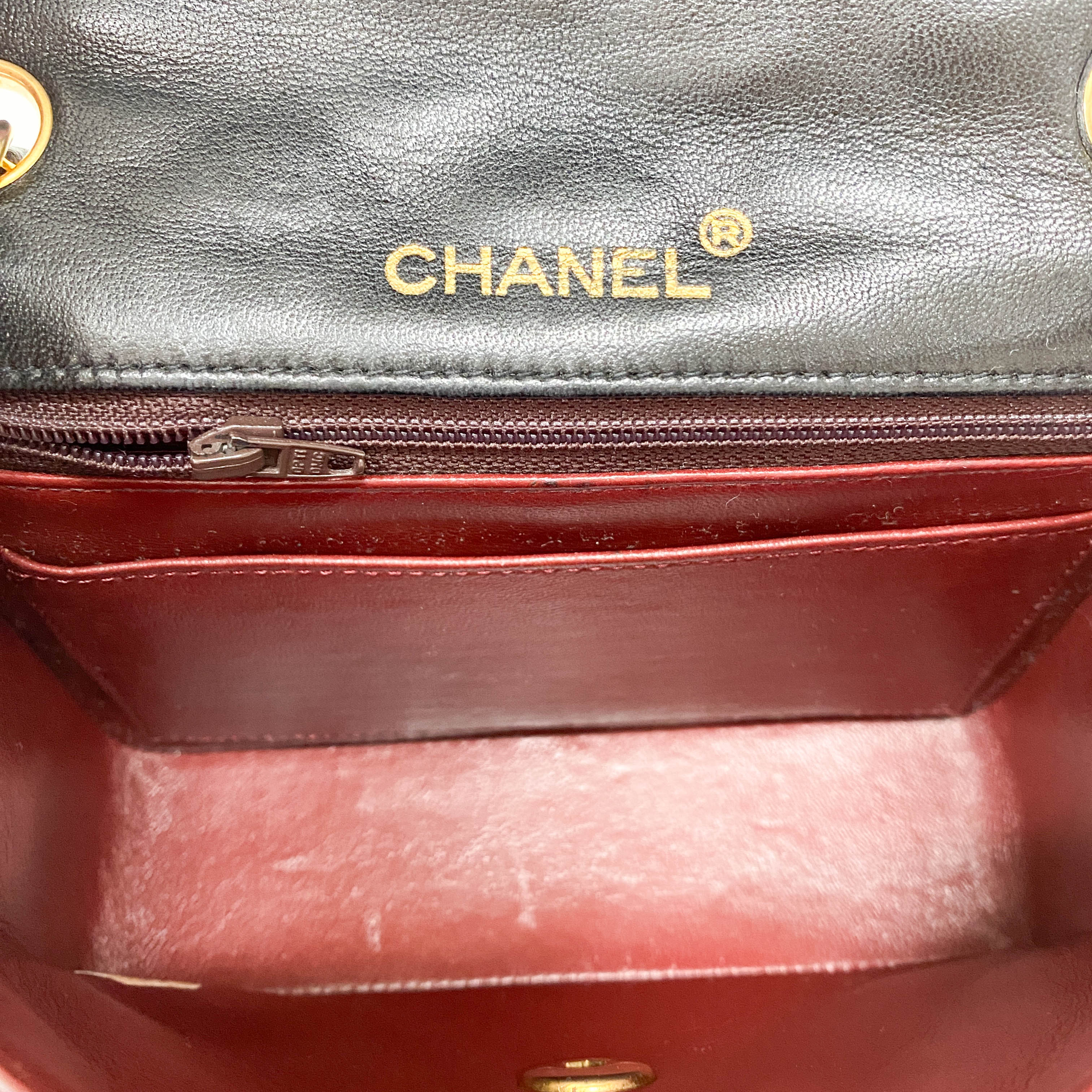 Matelassé Small Black Leather Shoulder Bag