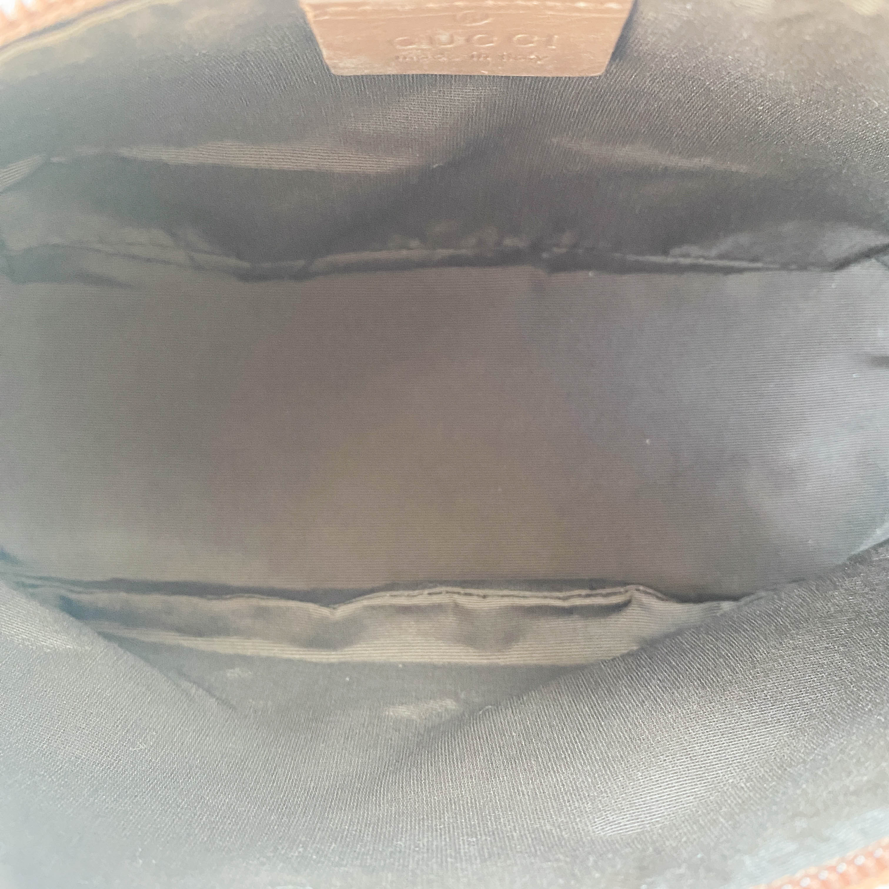 Brown Canvas Hobo Pochette Bag