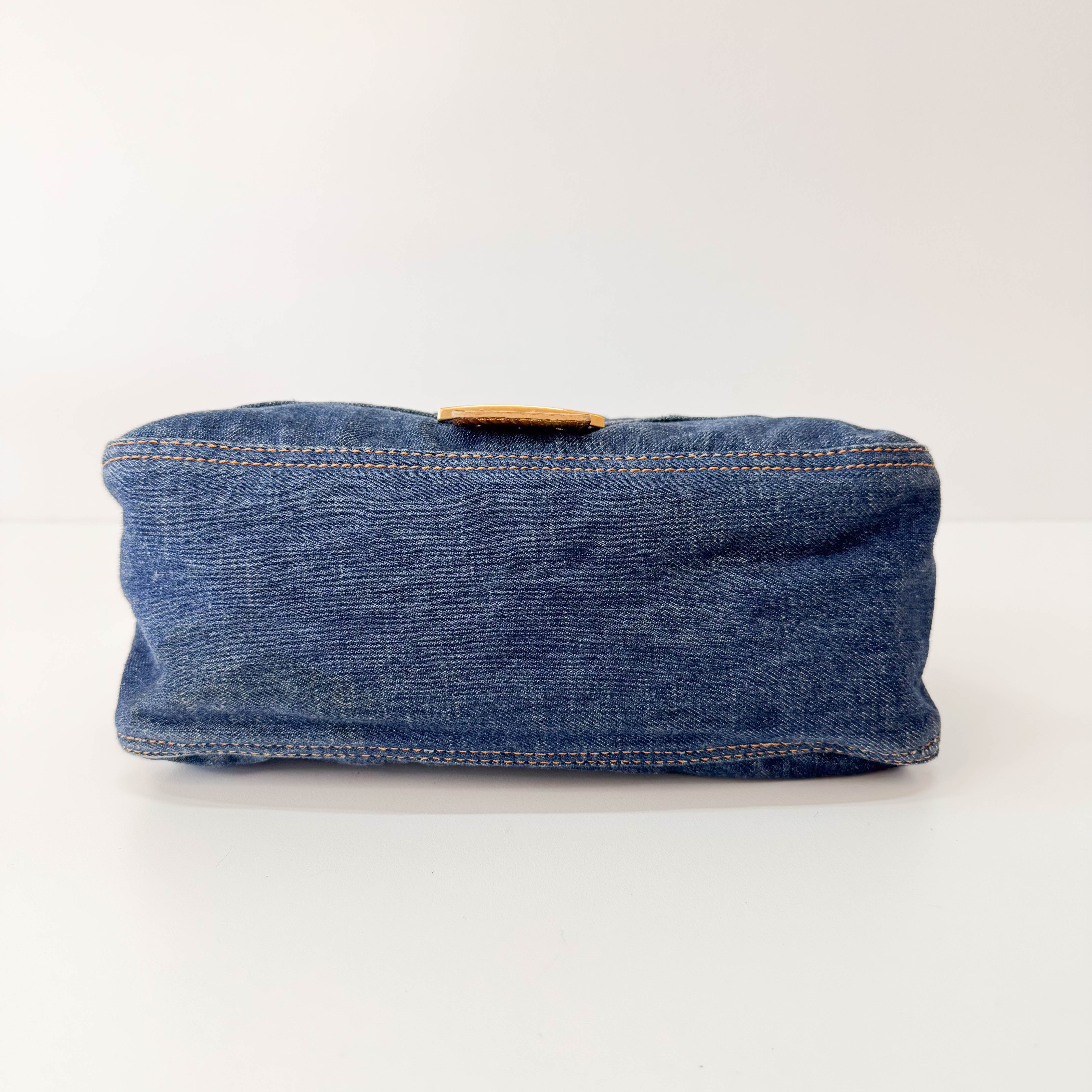 Mamma Baguette Blue Denim Shoulder Bag