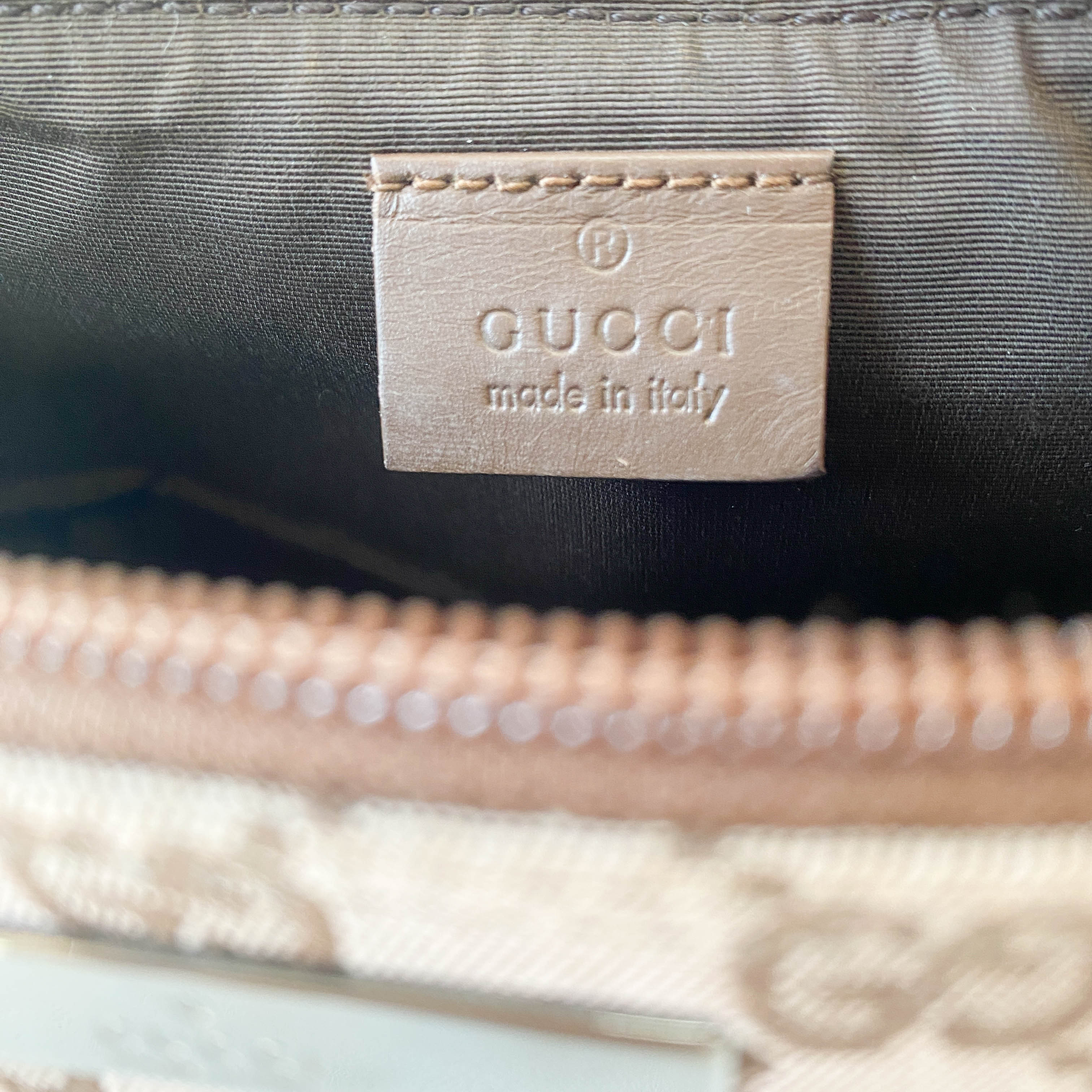 Brown Canvas Hobo Pochette Bag