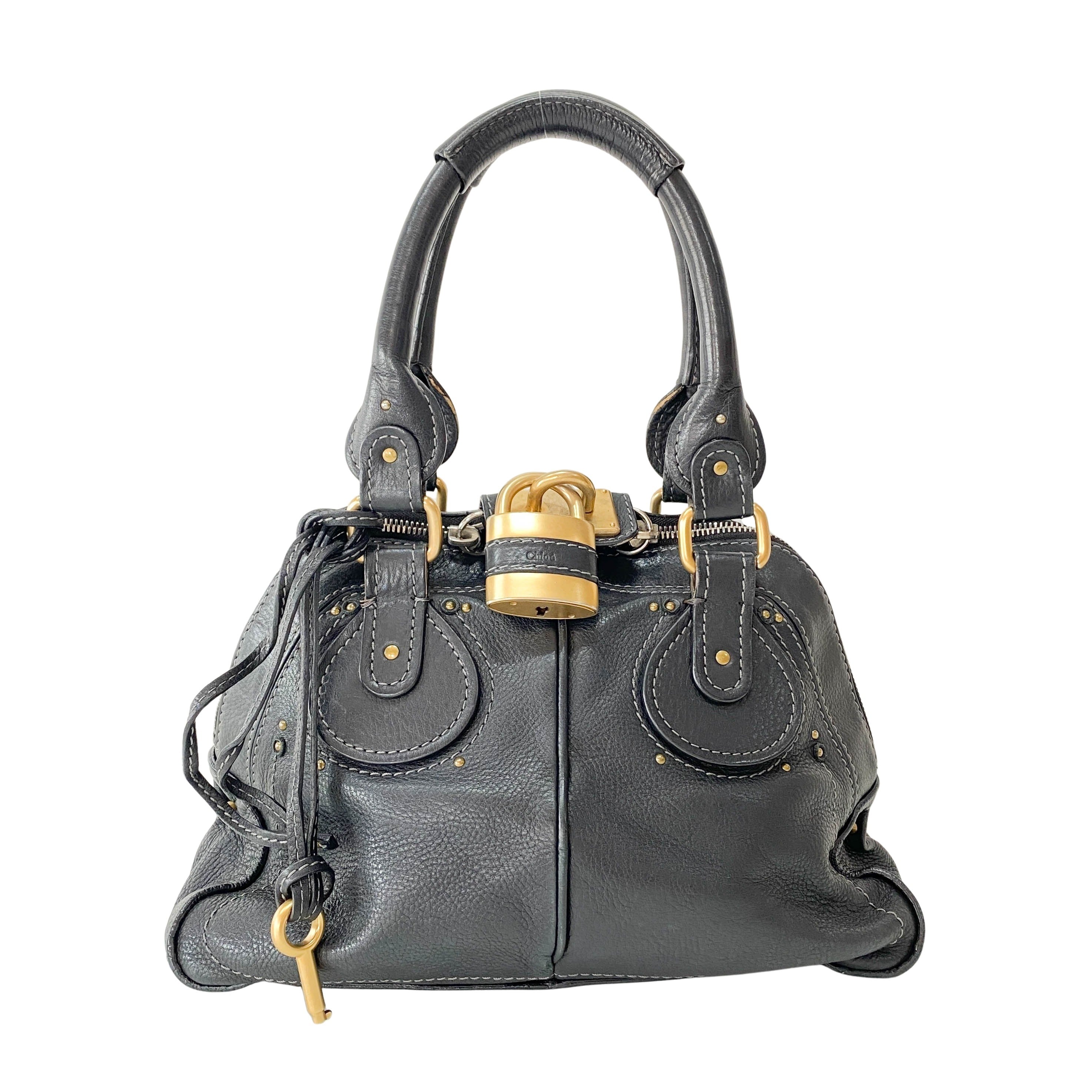 Paddington Black Leather Shoulder Bag