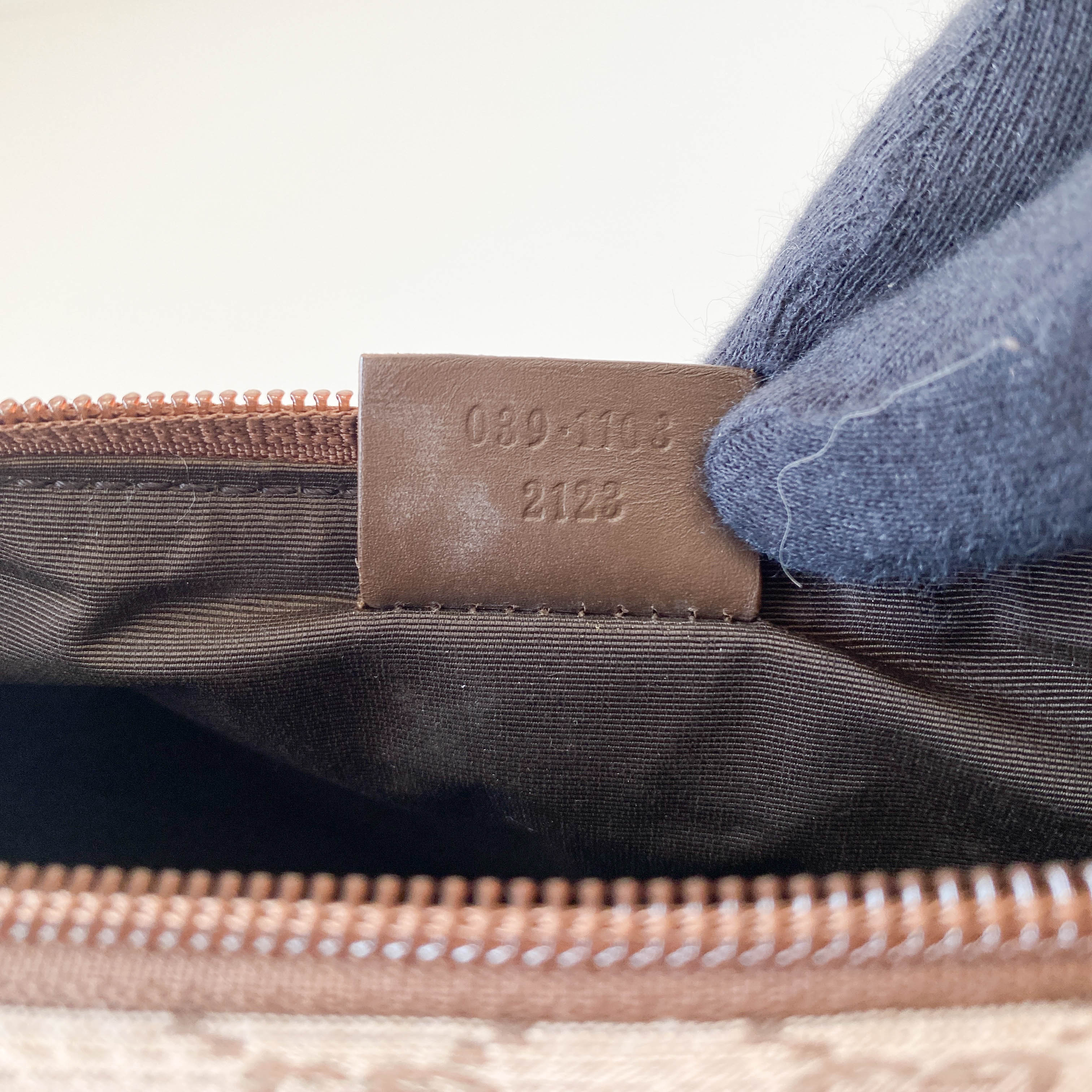 Brown Canvas Hobo Pochette Bag