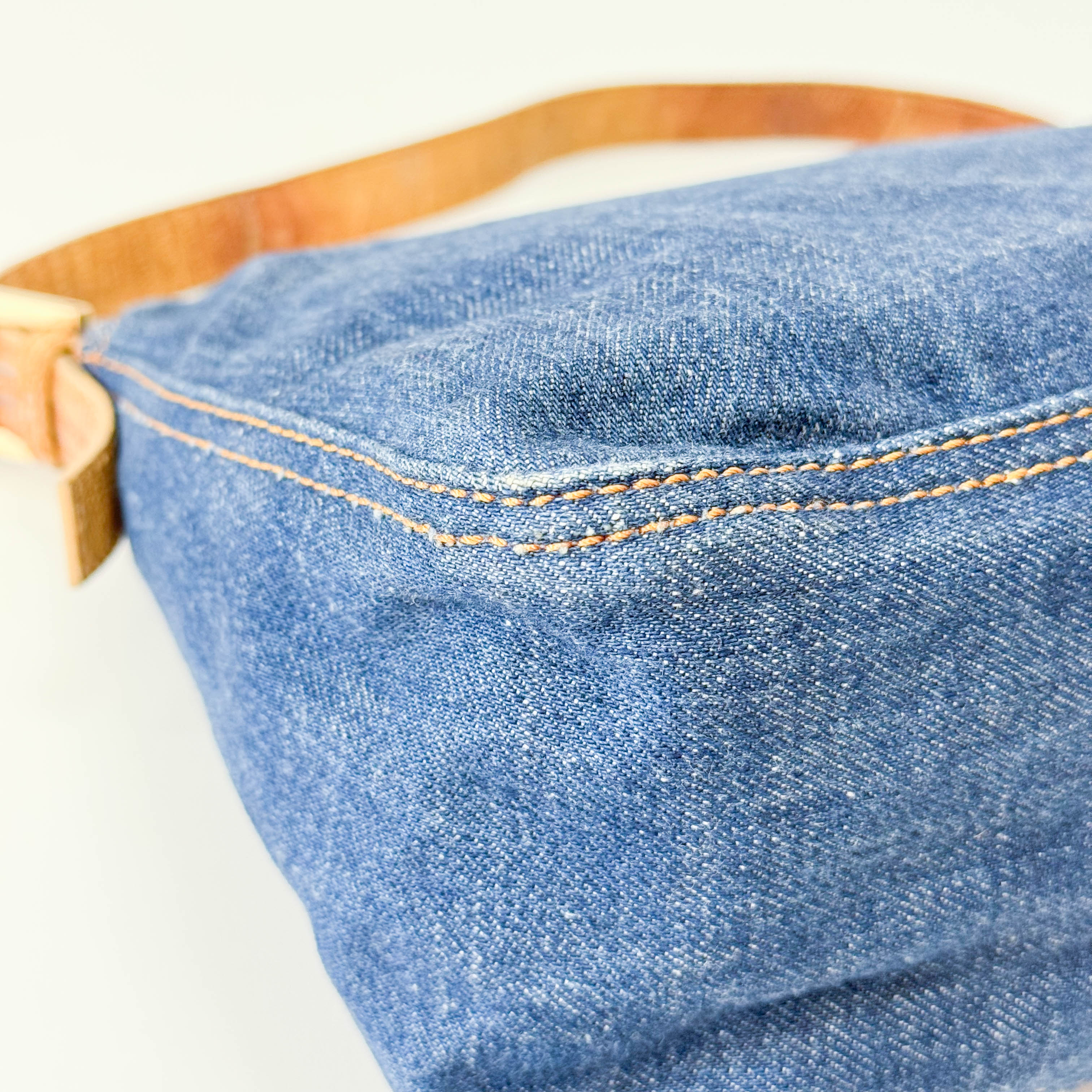 Mamma Baguette Blue Denim Shoulder Bag