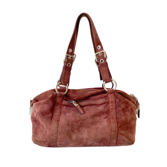 Archive Pink Brown Suede Shoulder Bag