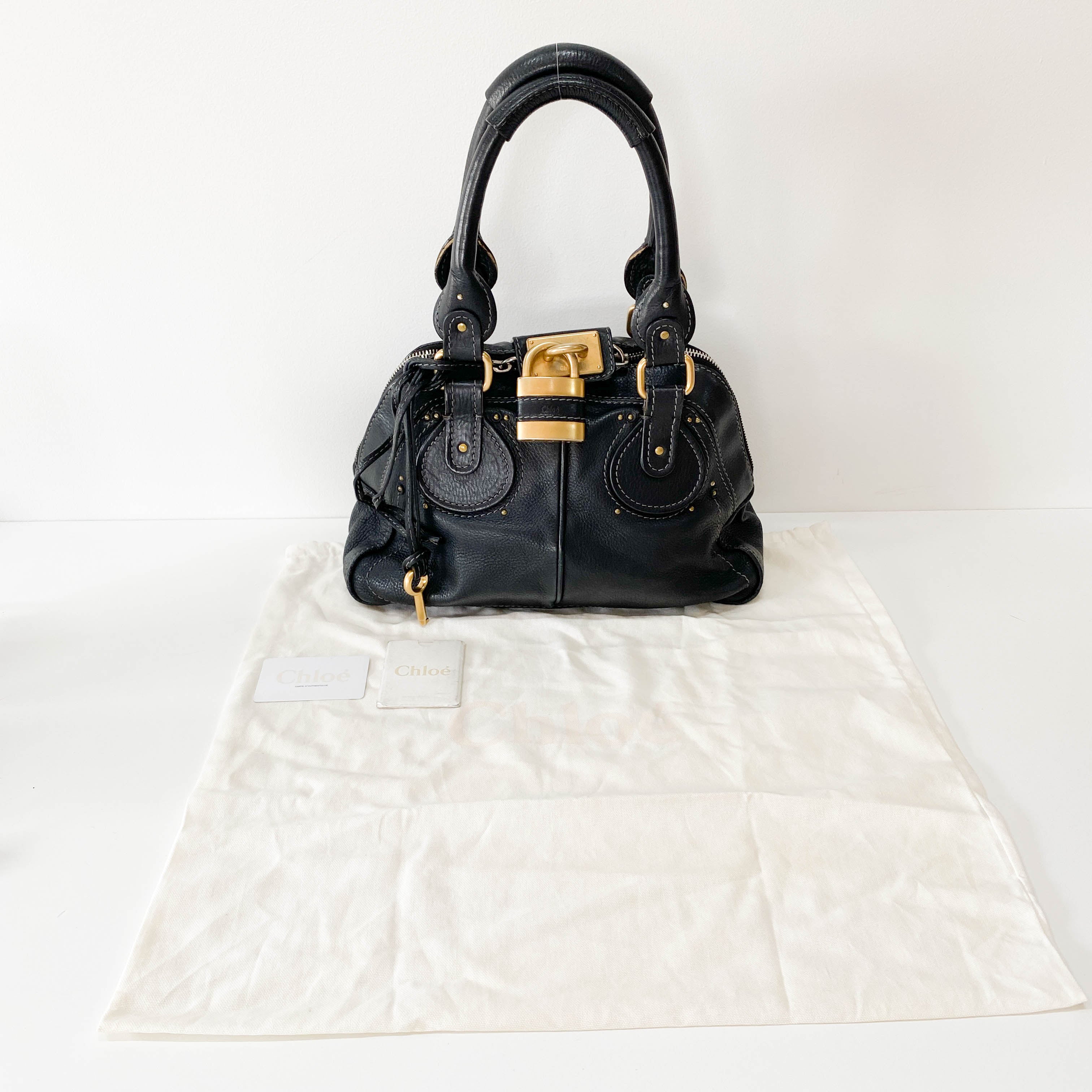 Paddington Black Leather Shoulder Bag