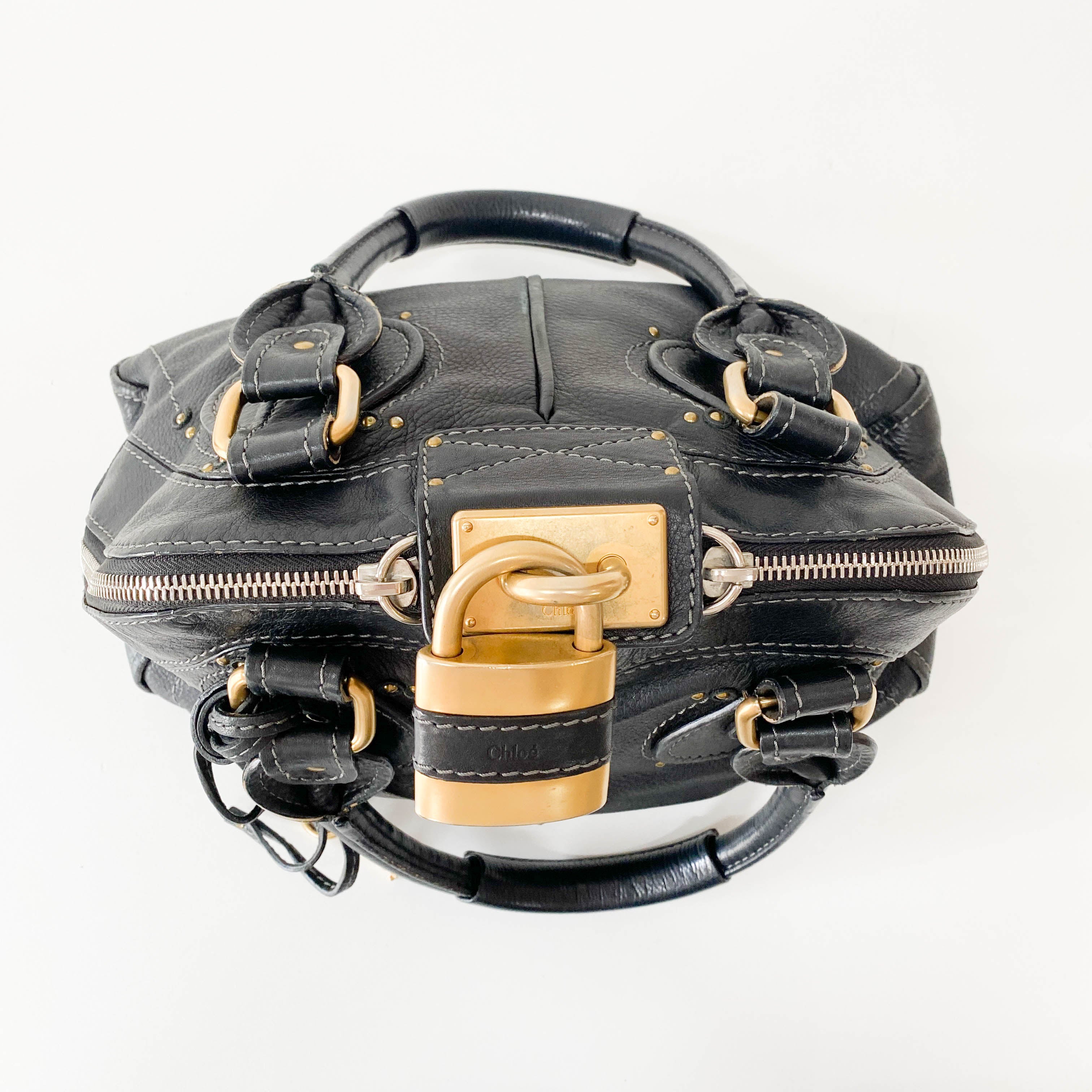 Paddington Black Leather Shoulder Bag