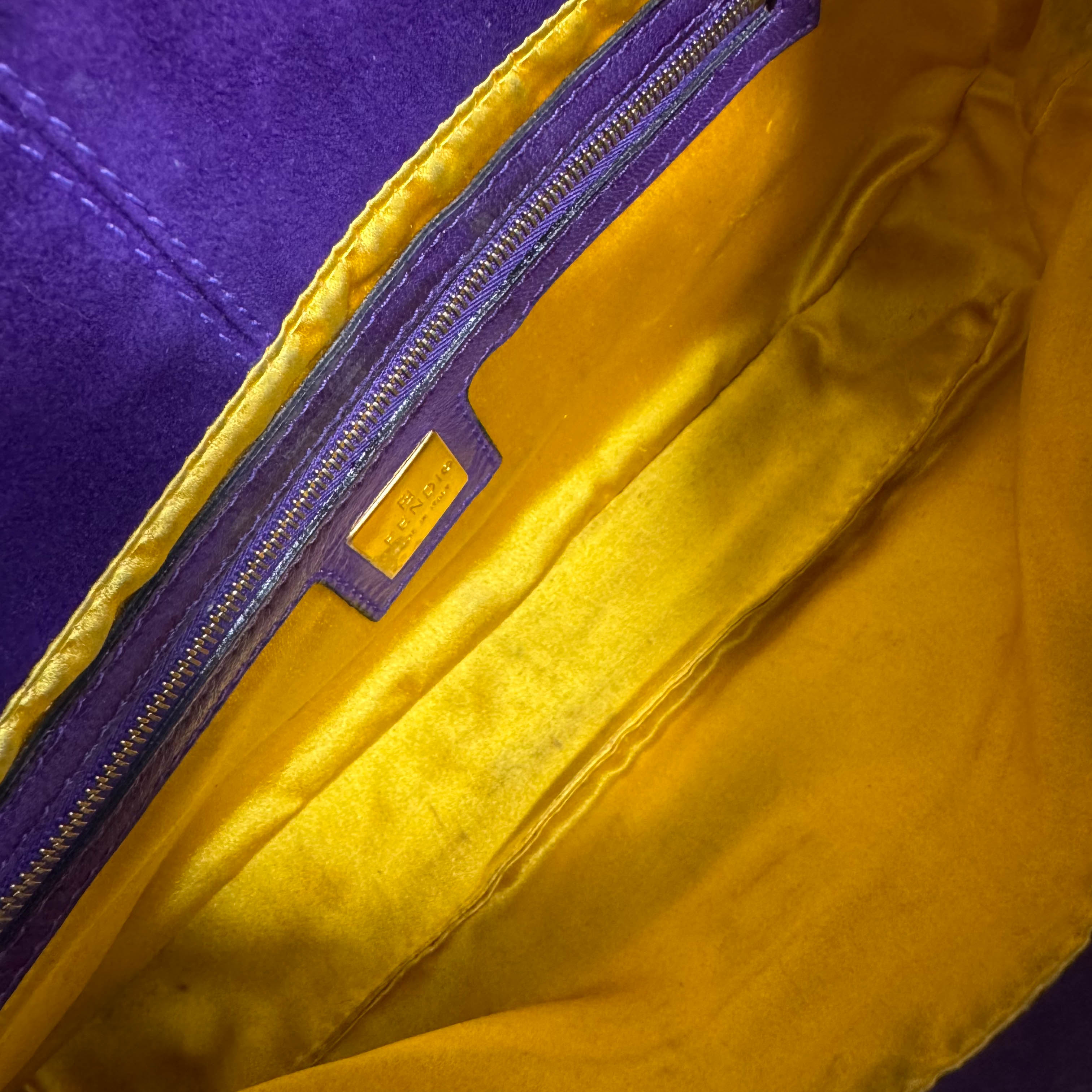 Baguette Purple Suede Shoulder Bag