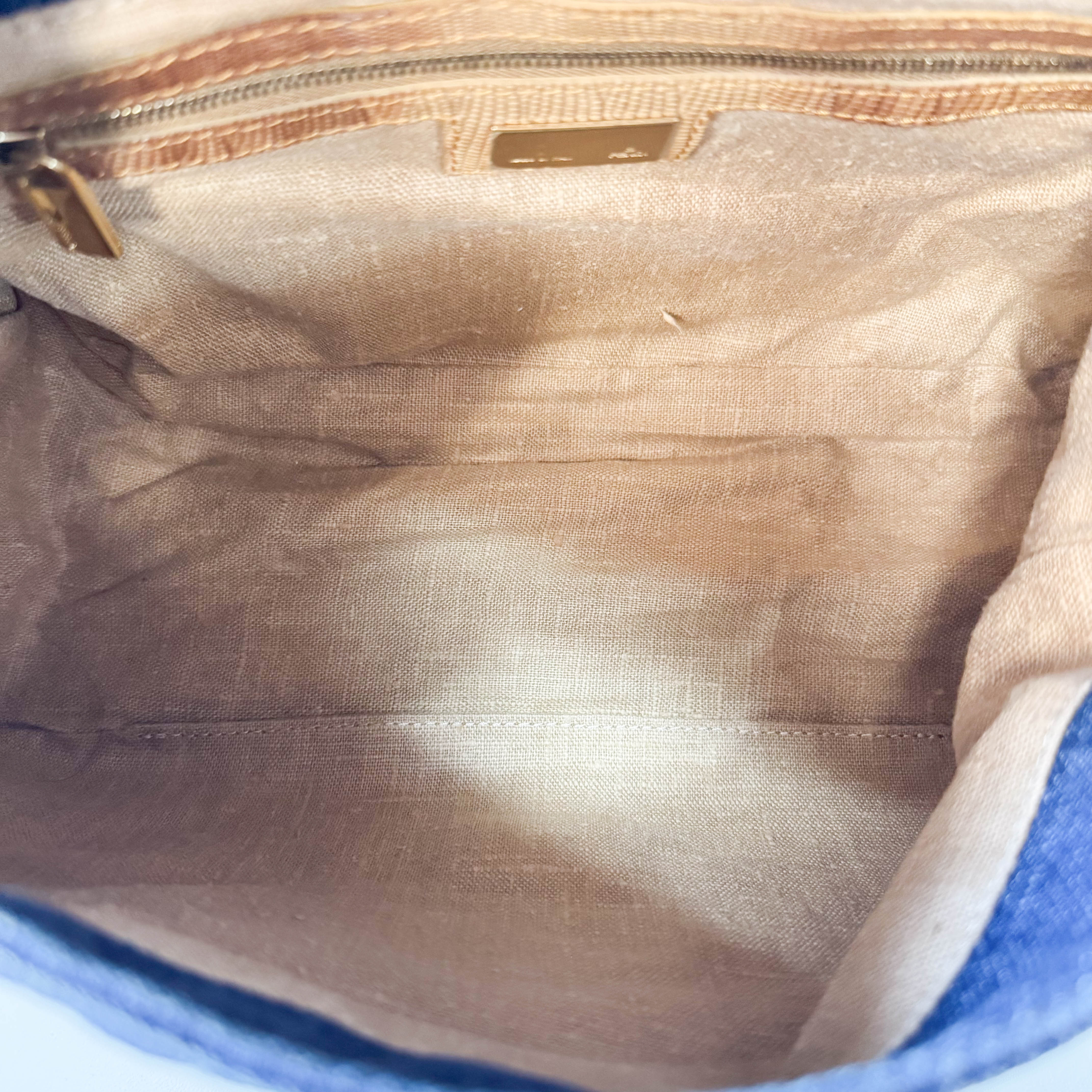 Mamma Baguette Blue Denim Shoulder Bag