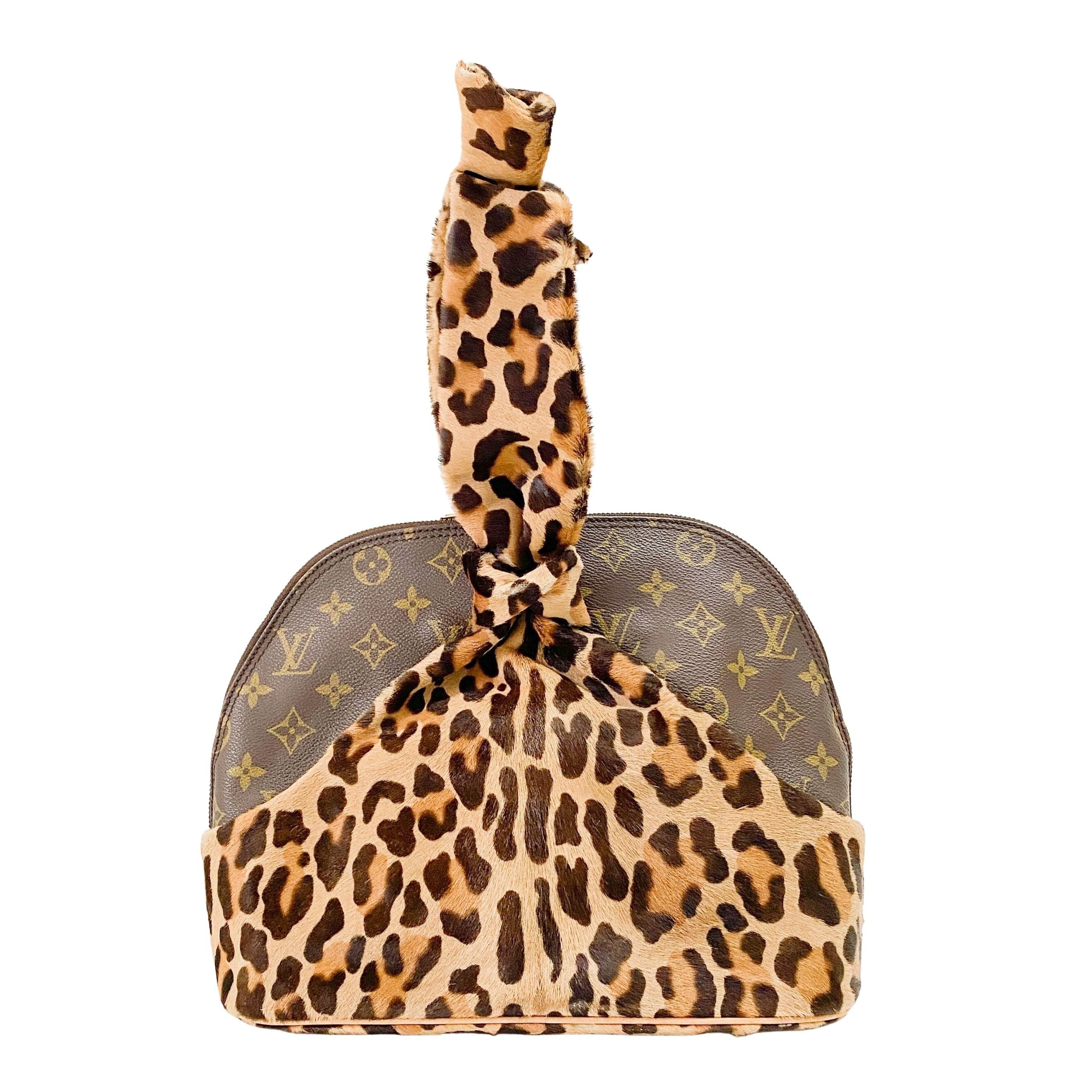 Azzedine Alaia Monogram Brown Leopard Leather Bag