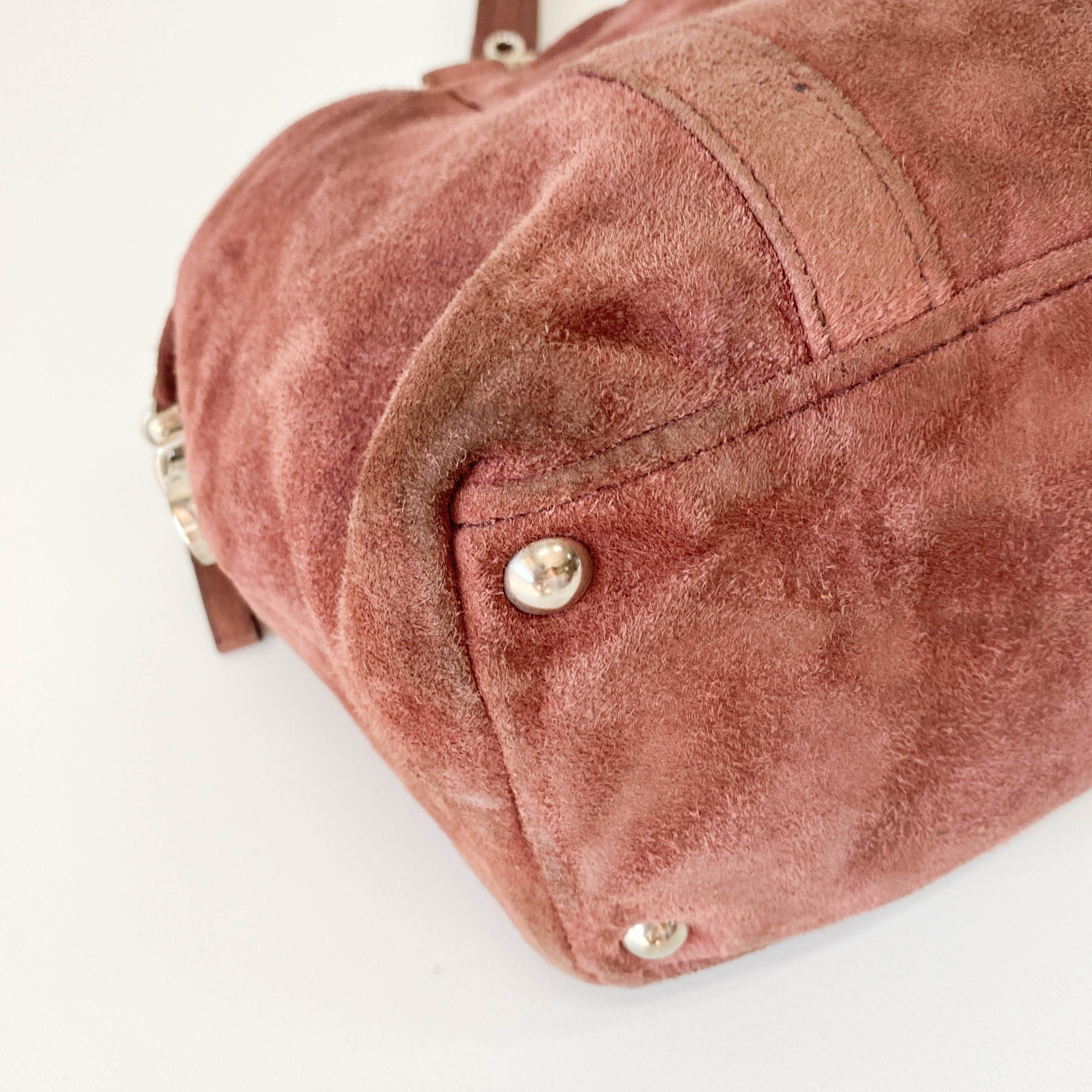 Archive Pink Brown Suede Shoulder Bag