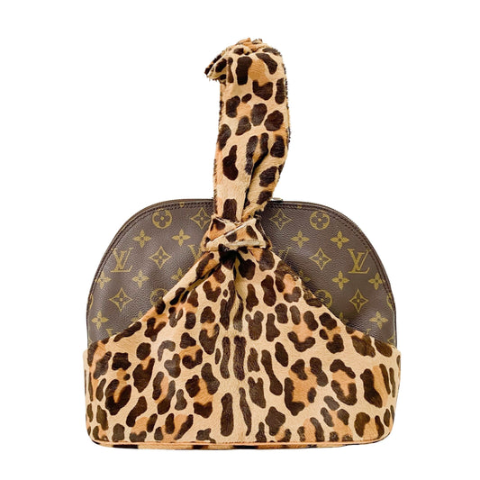 Azzedine Alaia Monogram Brown Leopard Leather Bag