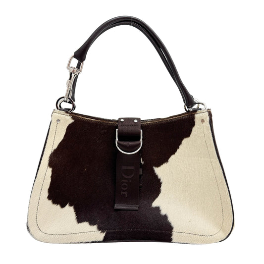 Brown Cow Print Pony Hair Shoulder Bag