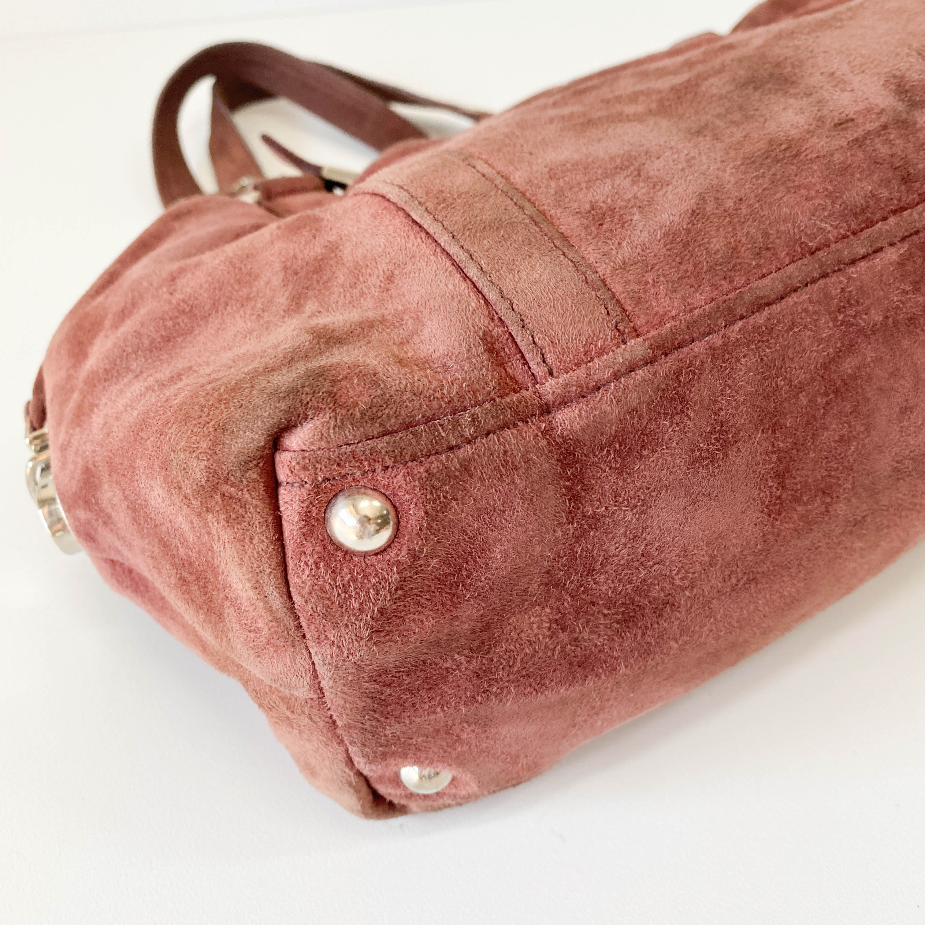 Archive Pink Brown Suede Shoulder Bag