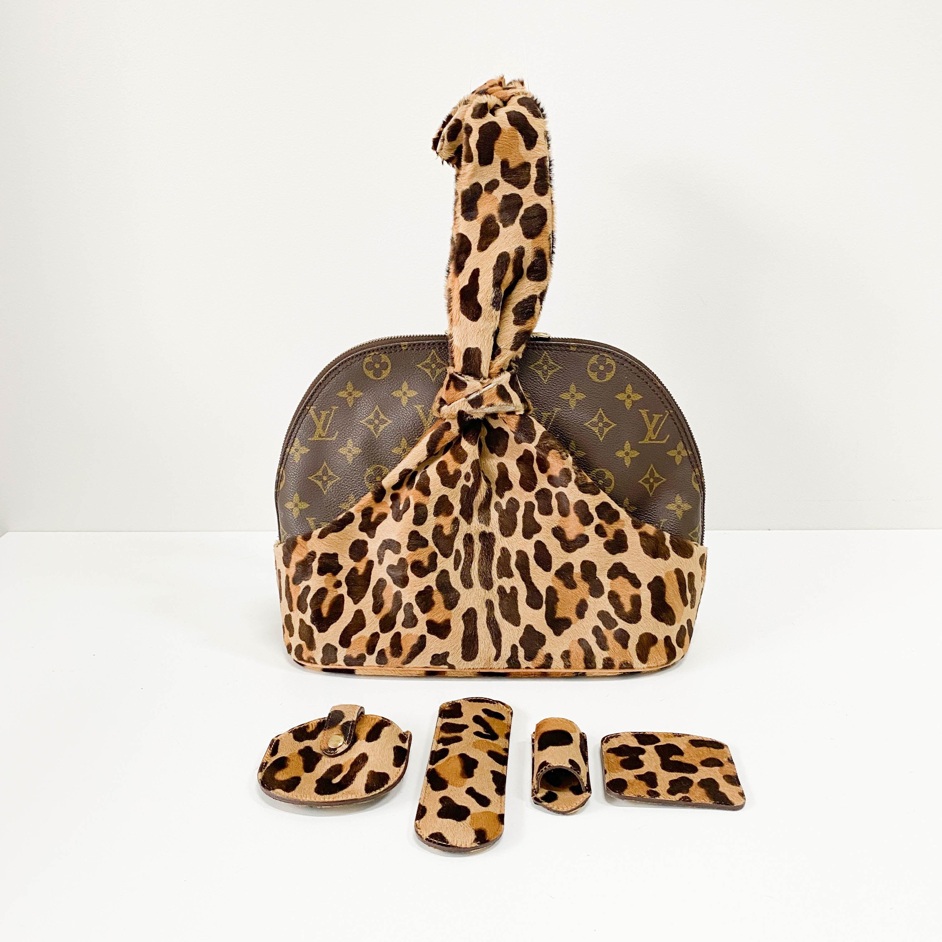 Azzedine Alaia Monogram Brown Leopard Leather Bag