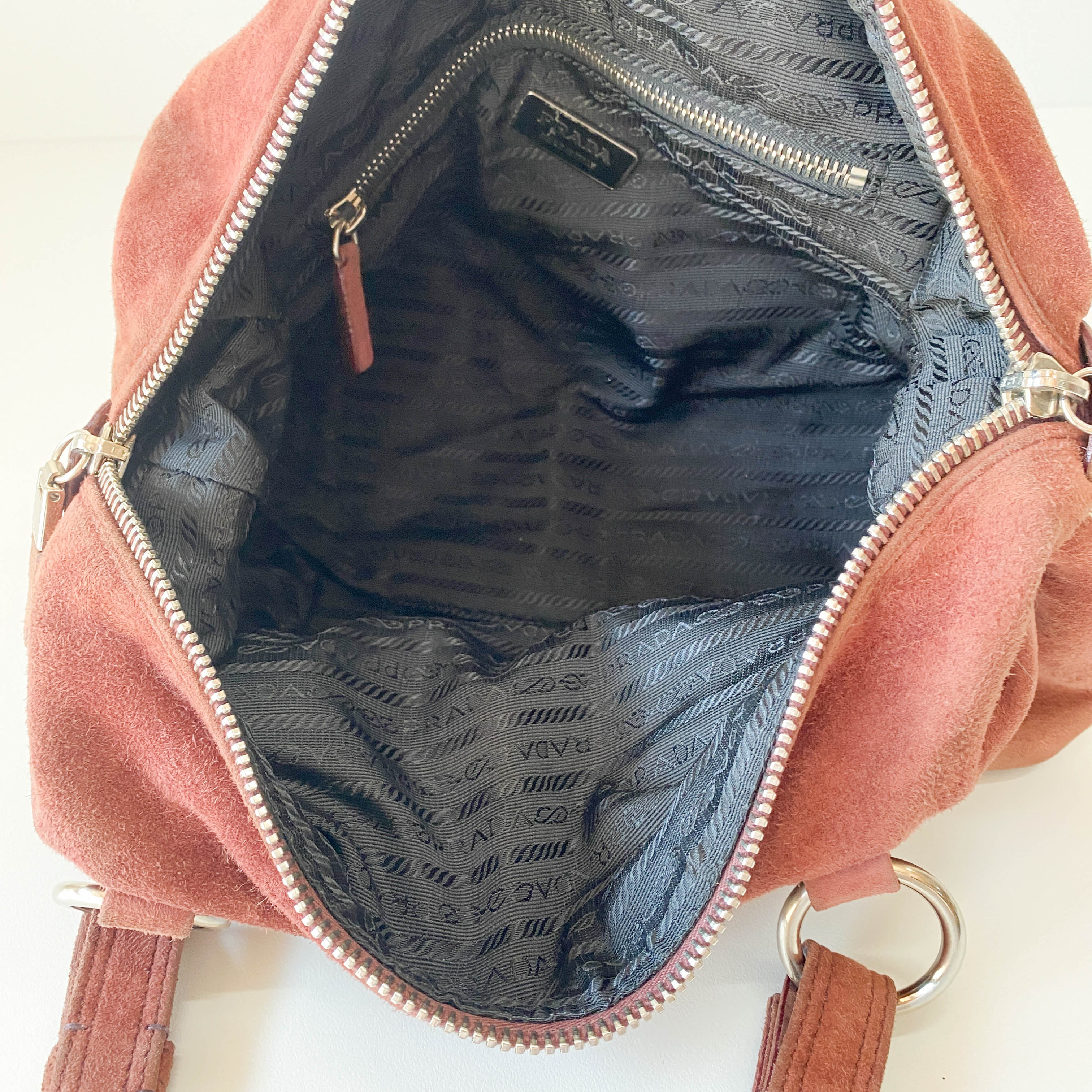 Archive Pink Brown Suede Shoulder Bag