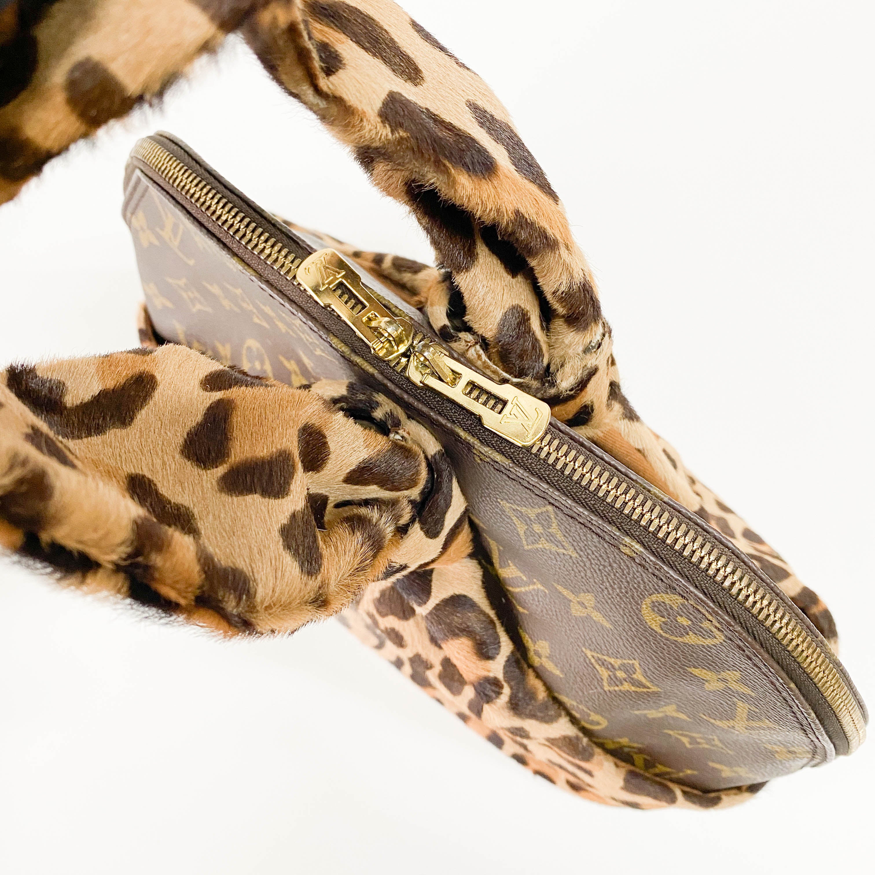 Azzedine Alaia Monogram Brown Leopard Leather Bag