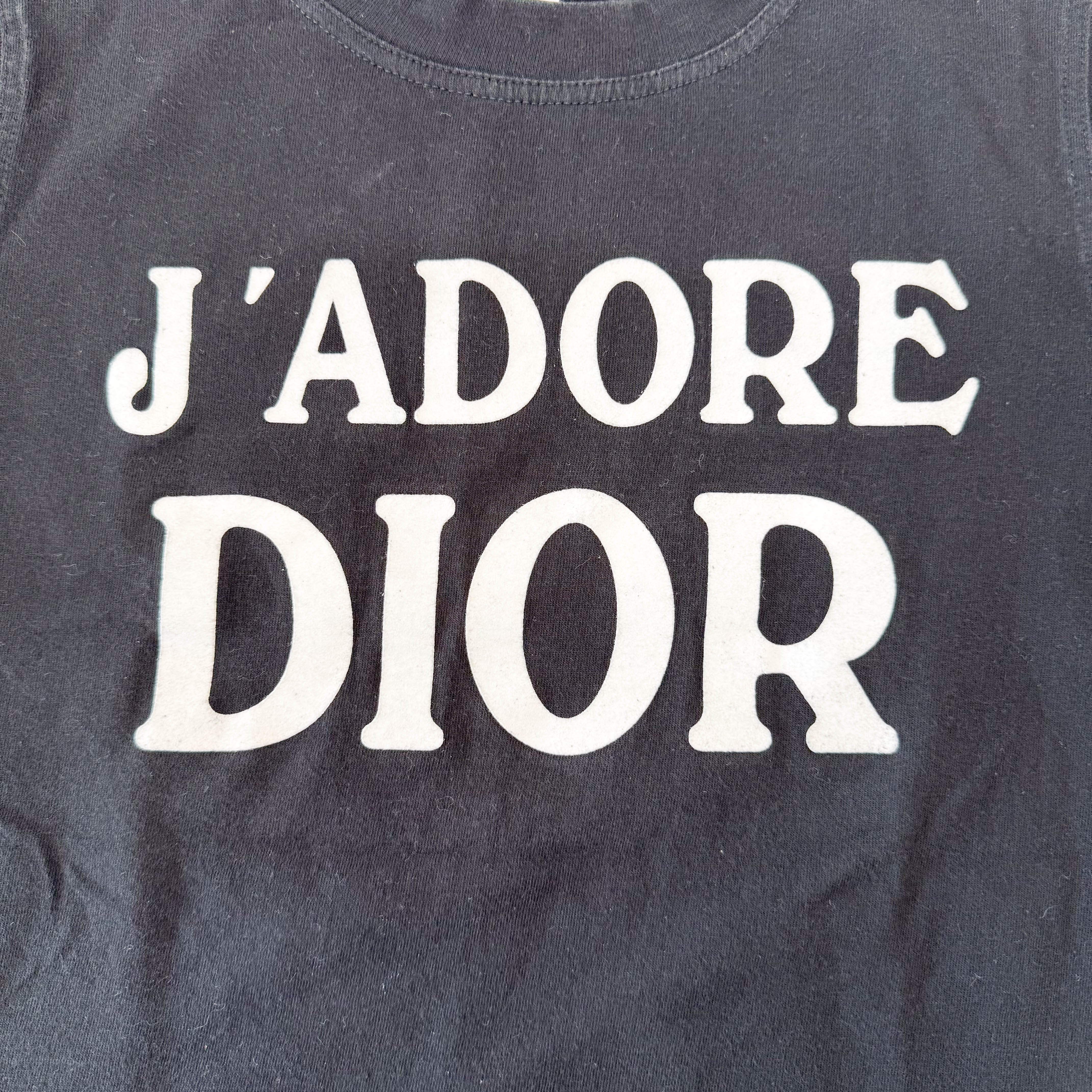 J'Adore Dior Size 6 Black Cotton T-Shirt