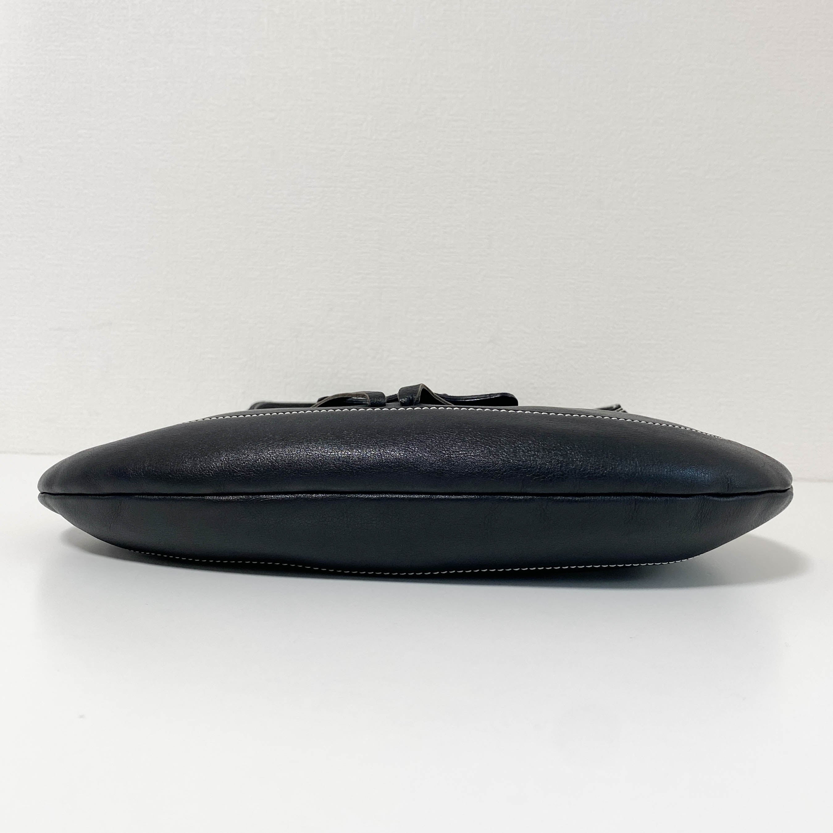 Archive Black Leather and Suede Hobo Shoulder Bag