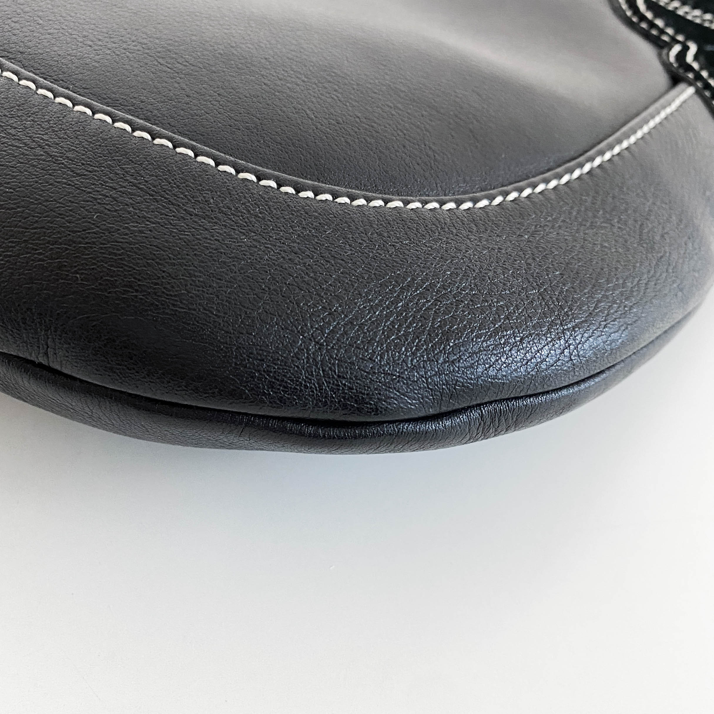 Archive Black Leather and Suede Hobo Shoulder Bag