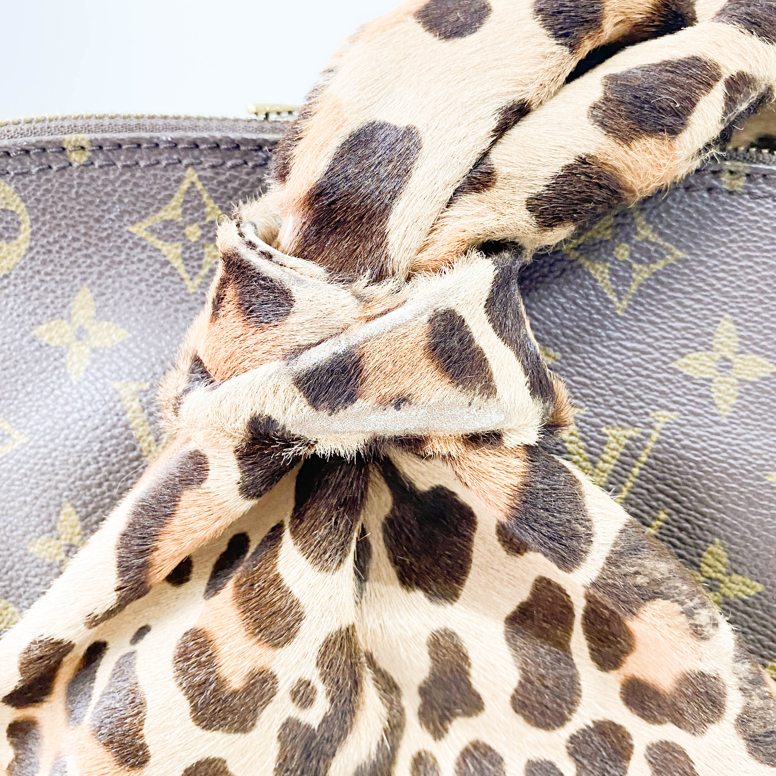 Azzedine Alaia Monogram Brown Leopard Leather Bag