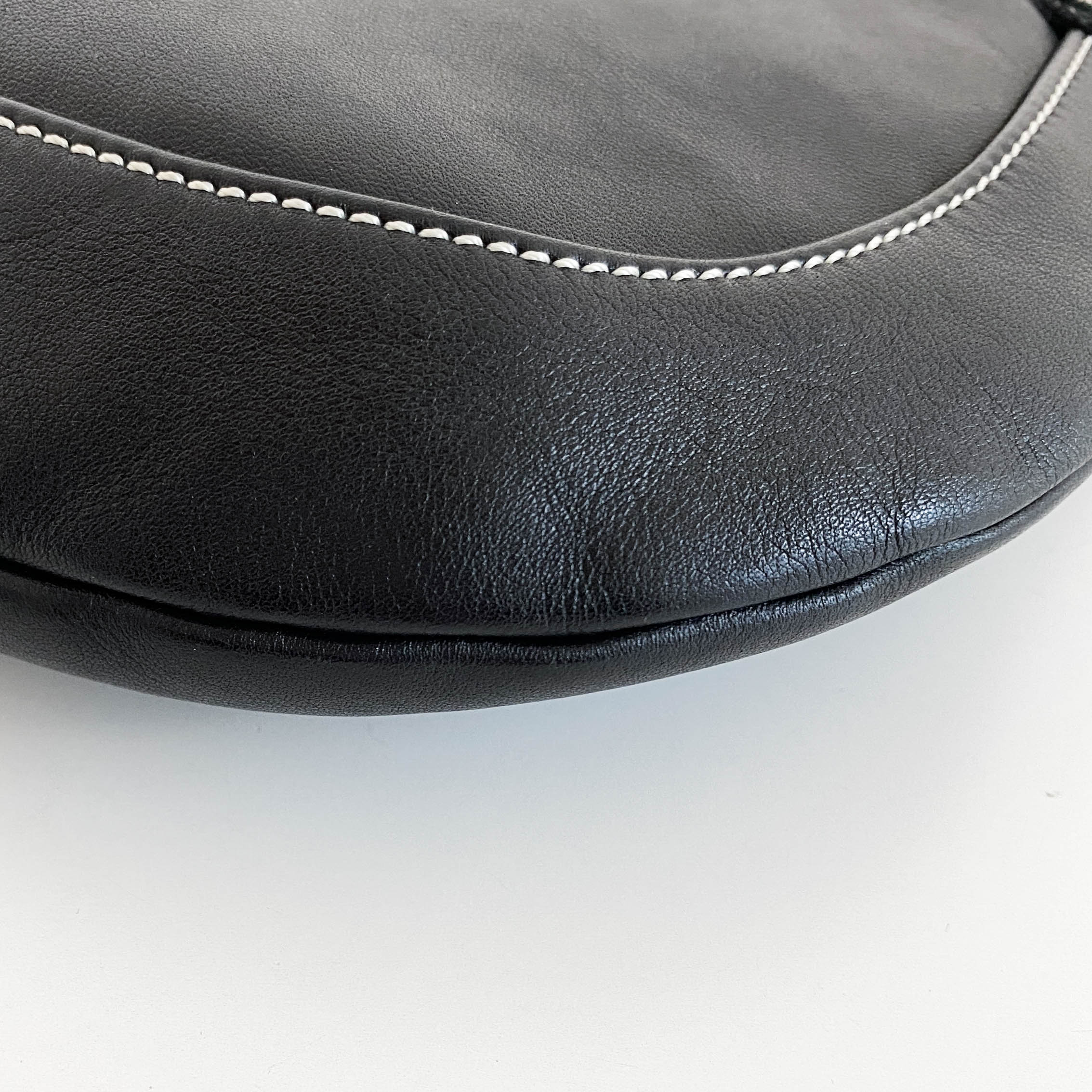 Archive Black Leather and Suede Hobo Shoulder Bag