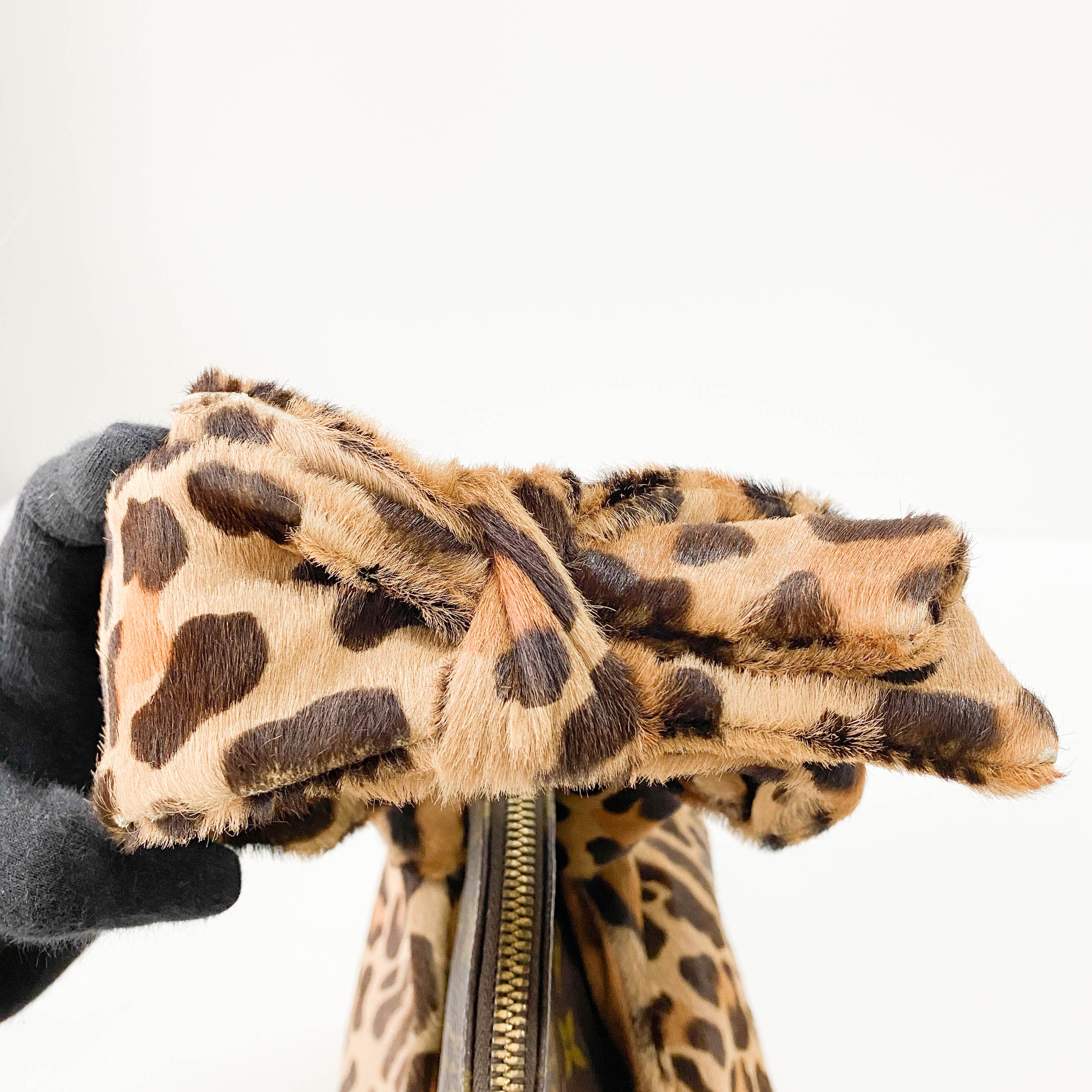 Azzedine Alaia Monogram Brown Leopard Leather Bag