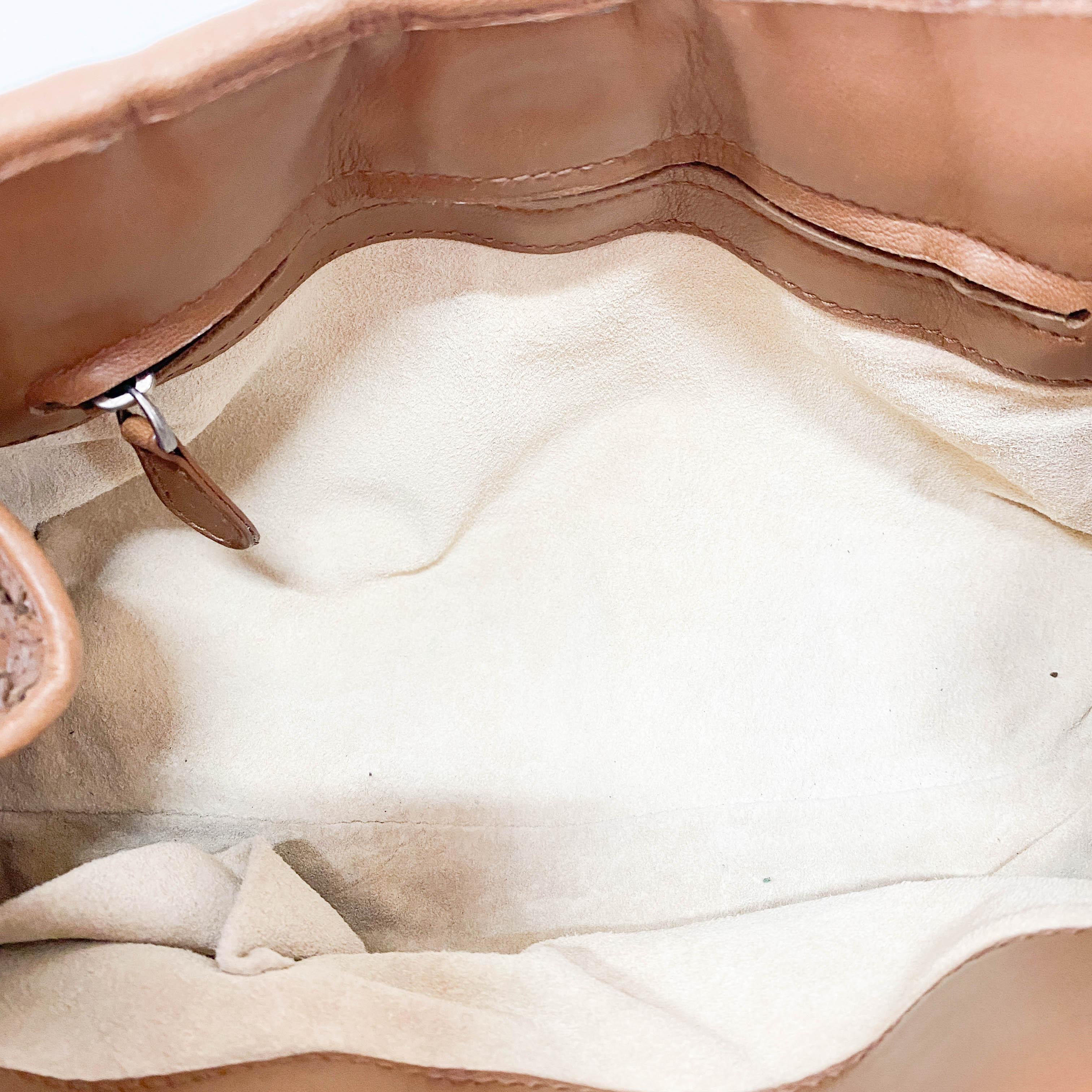 Intrecciato Small Brown Pierced Leather Shoulder Bag