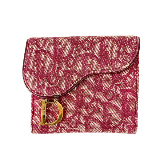 Saddle Mini Trotter Red Canvas Wallet